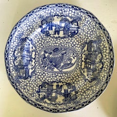 Set of Six Blue and White Chinese Bird Plates
