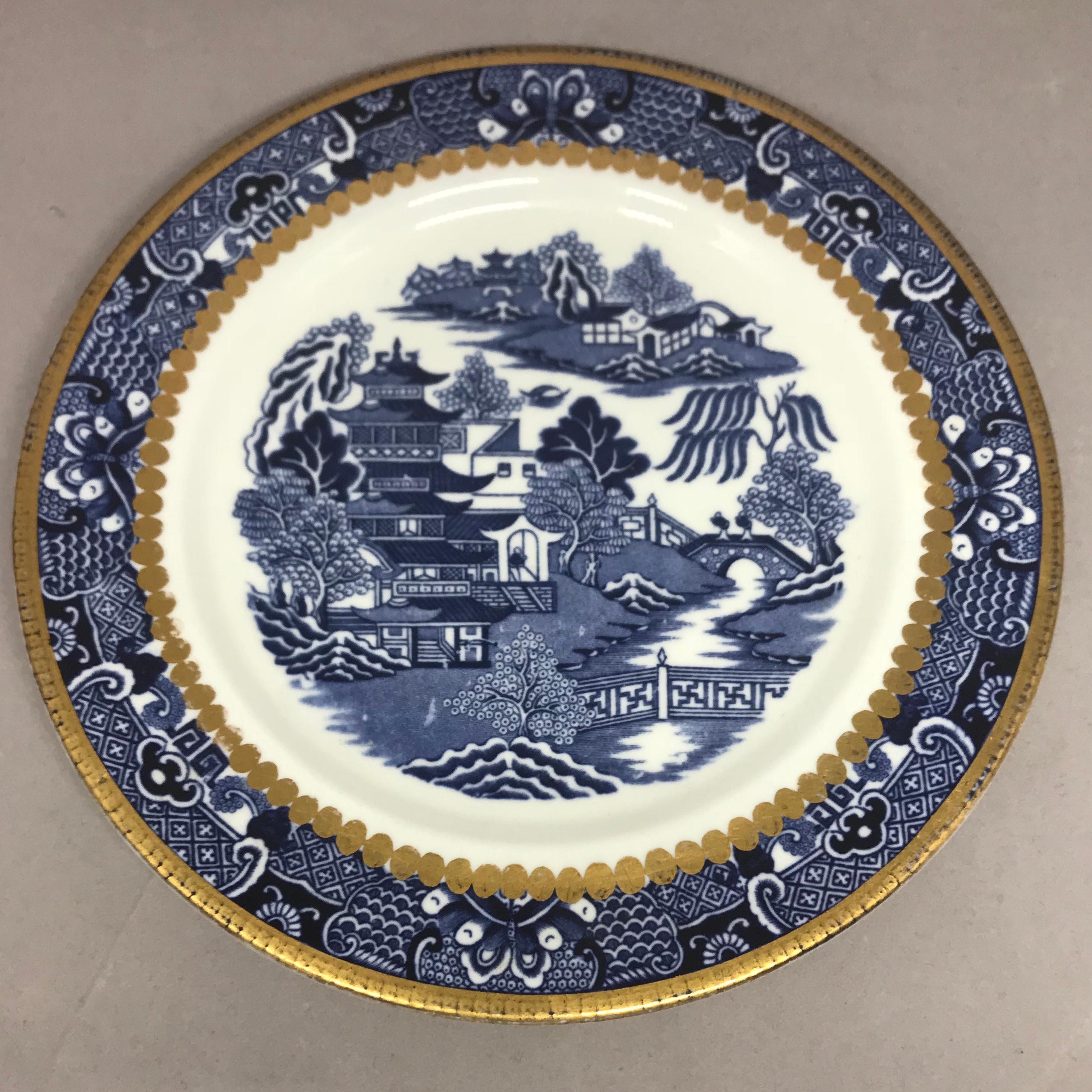 Set of Six Blue and White English Plates In Good Condition In New York, NY
