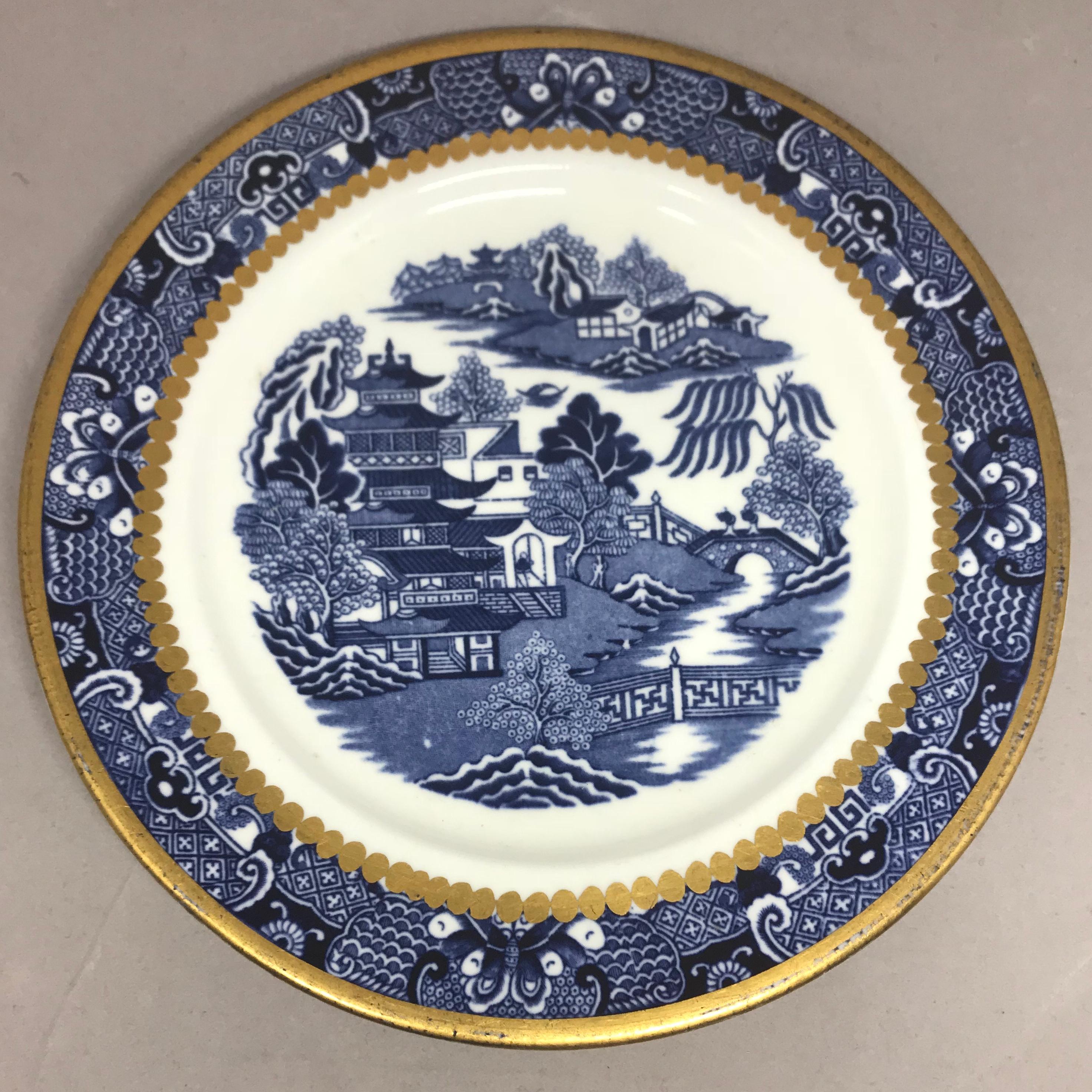 19th Century Set of Six Blue and White English Plates