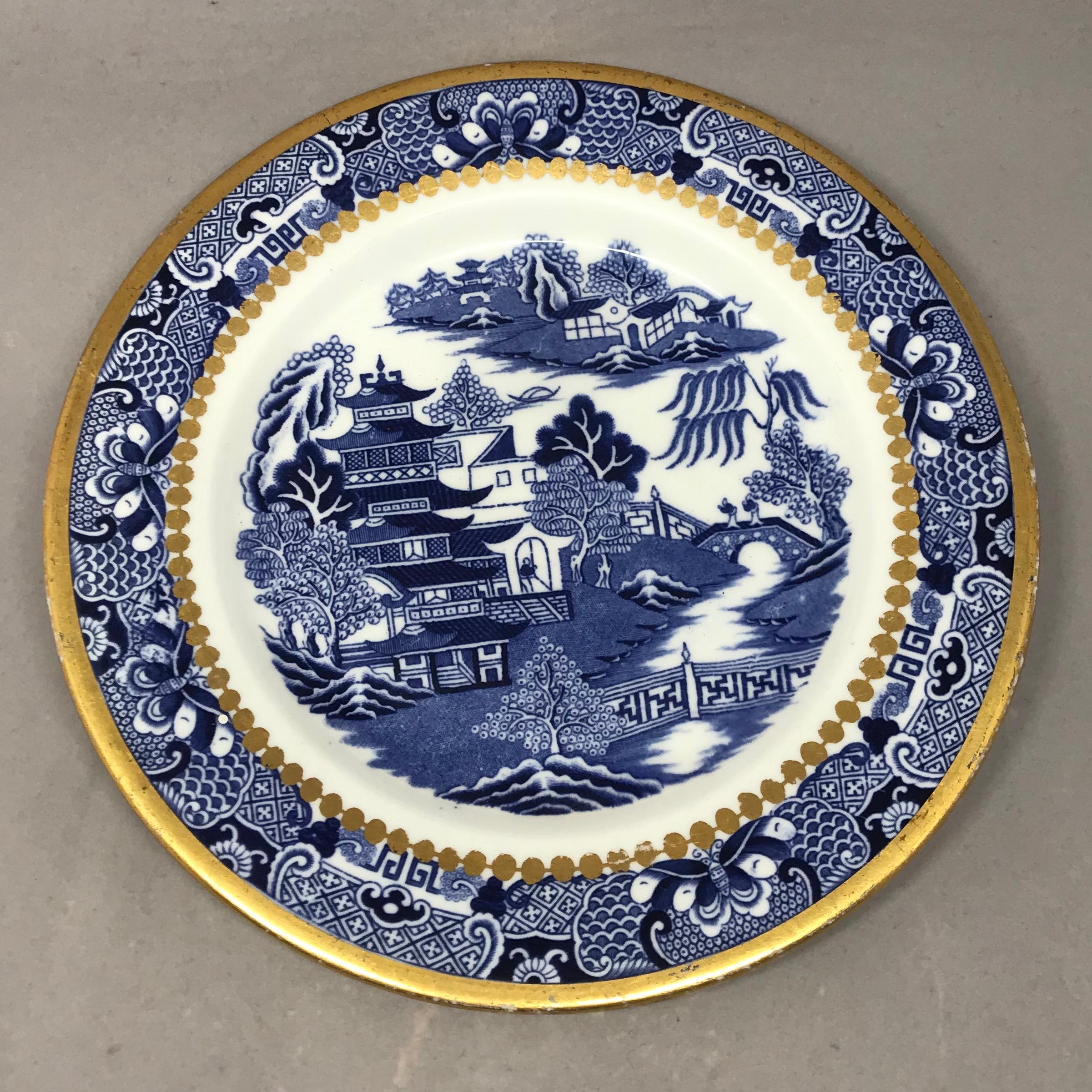 Set of Six Blue and White English Plates 2