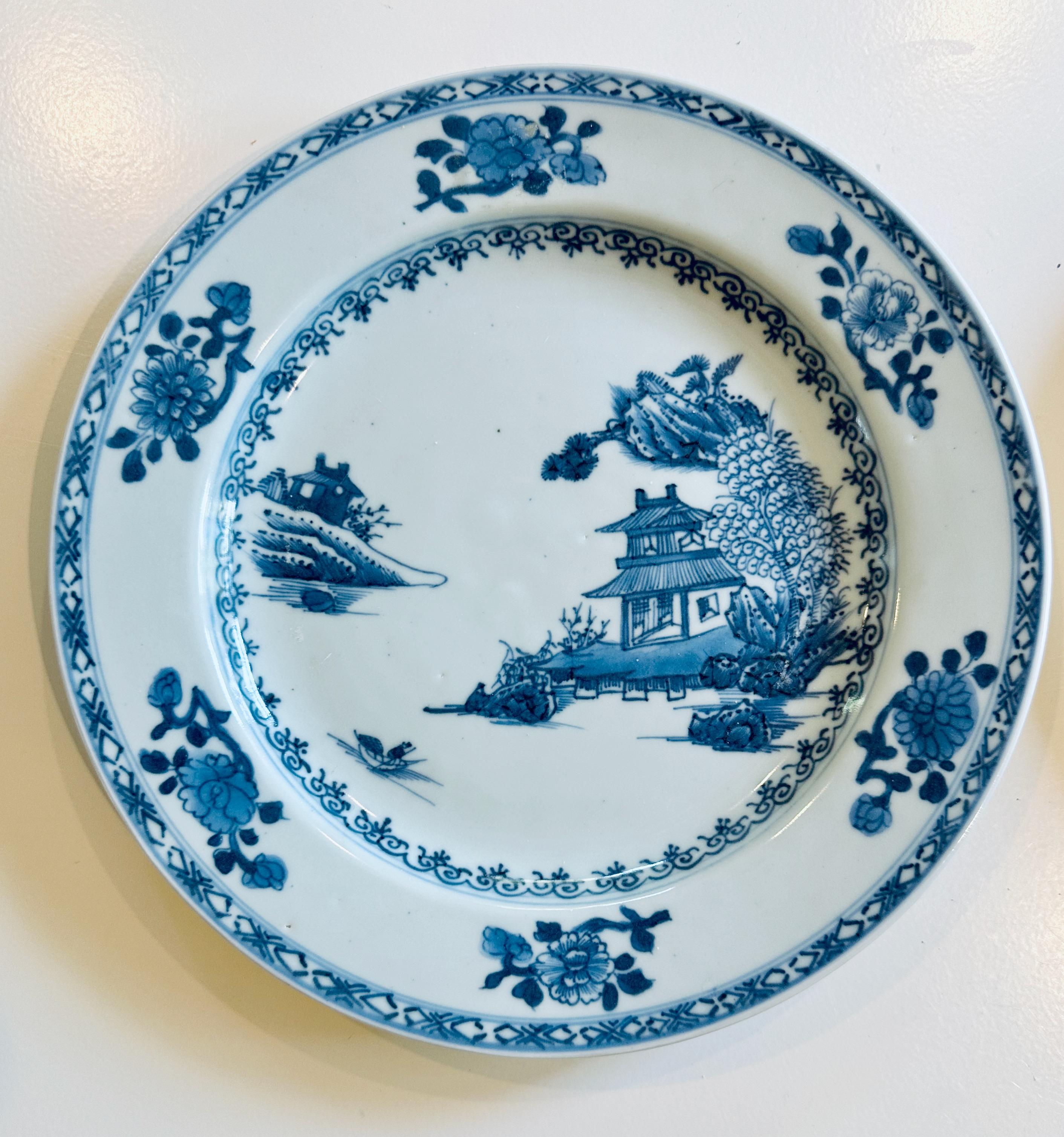 Set of Six Blue and White Plates from the Nanking Cargo Shipwreck For Sale 2