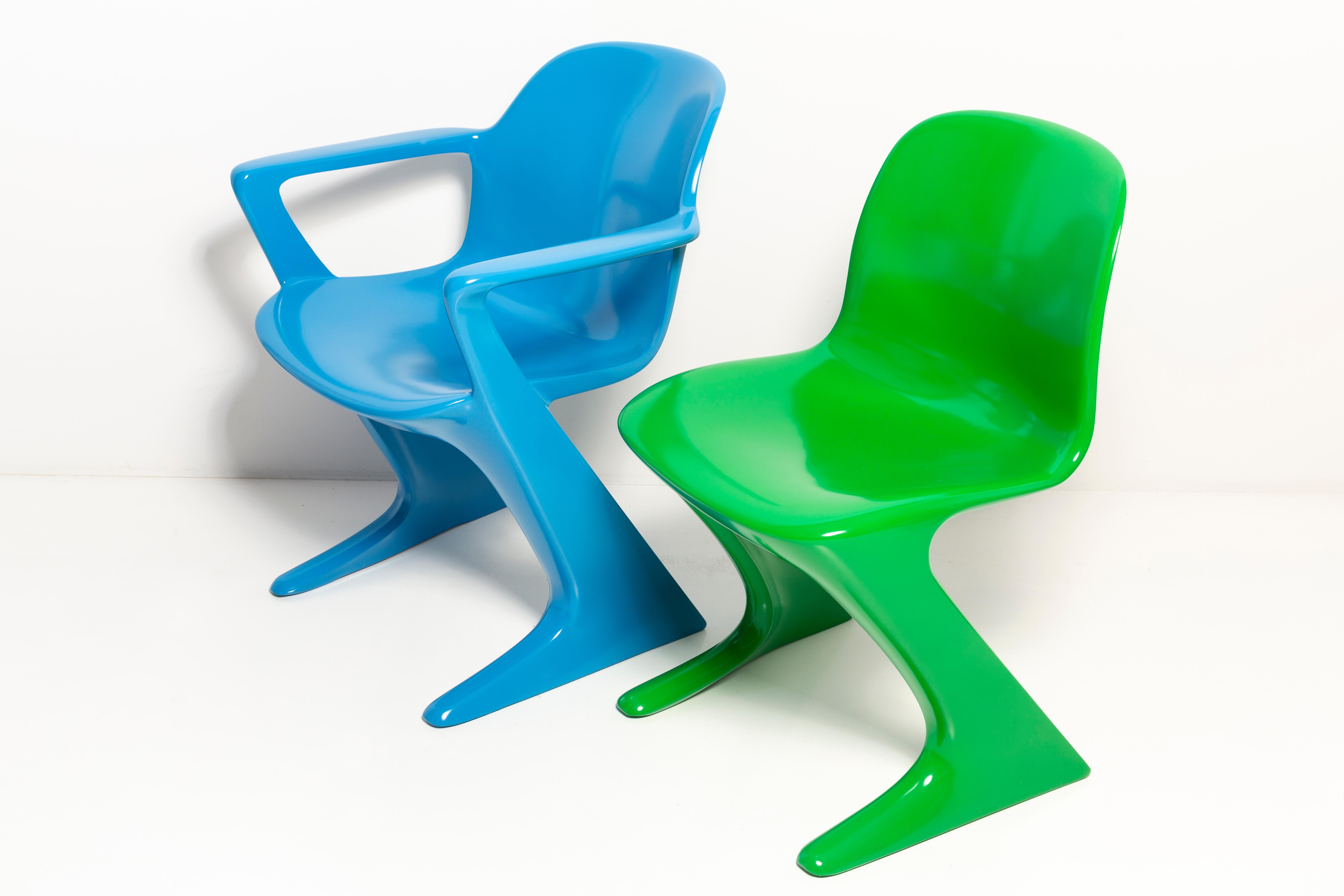 Ensemble de six chaises Kangourou bleues conçues par Ernst Moeckl, Allemagne, années 1960 en vente 10