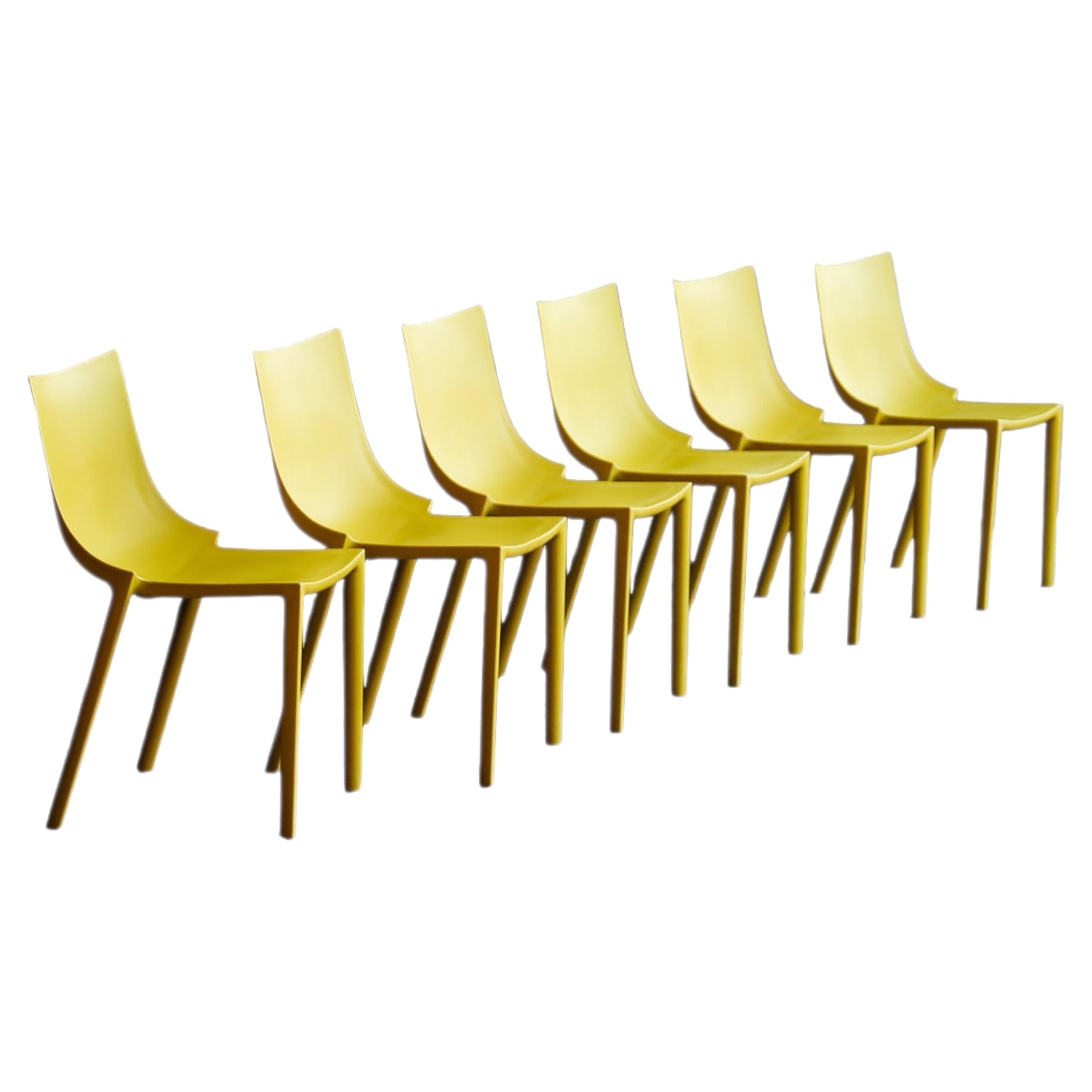 Set of Six BO Dining Chairs by Philippe Starck for Driade, Italy For Sale