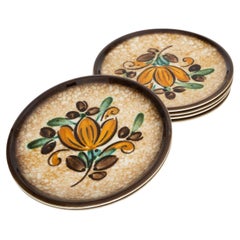 Set of Six Boch “Corfou” Plates, La Louvière, Belgium, 1970s