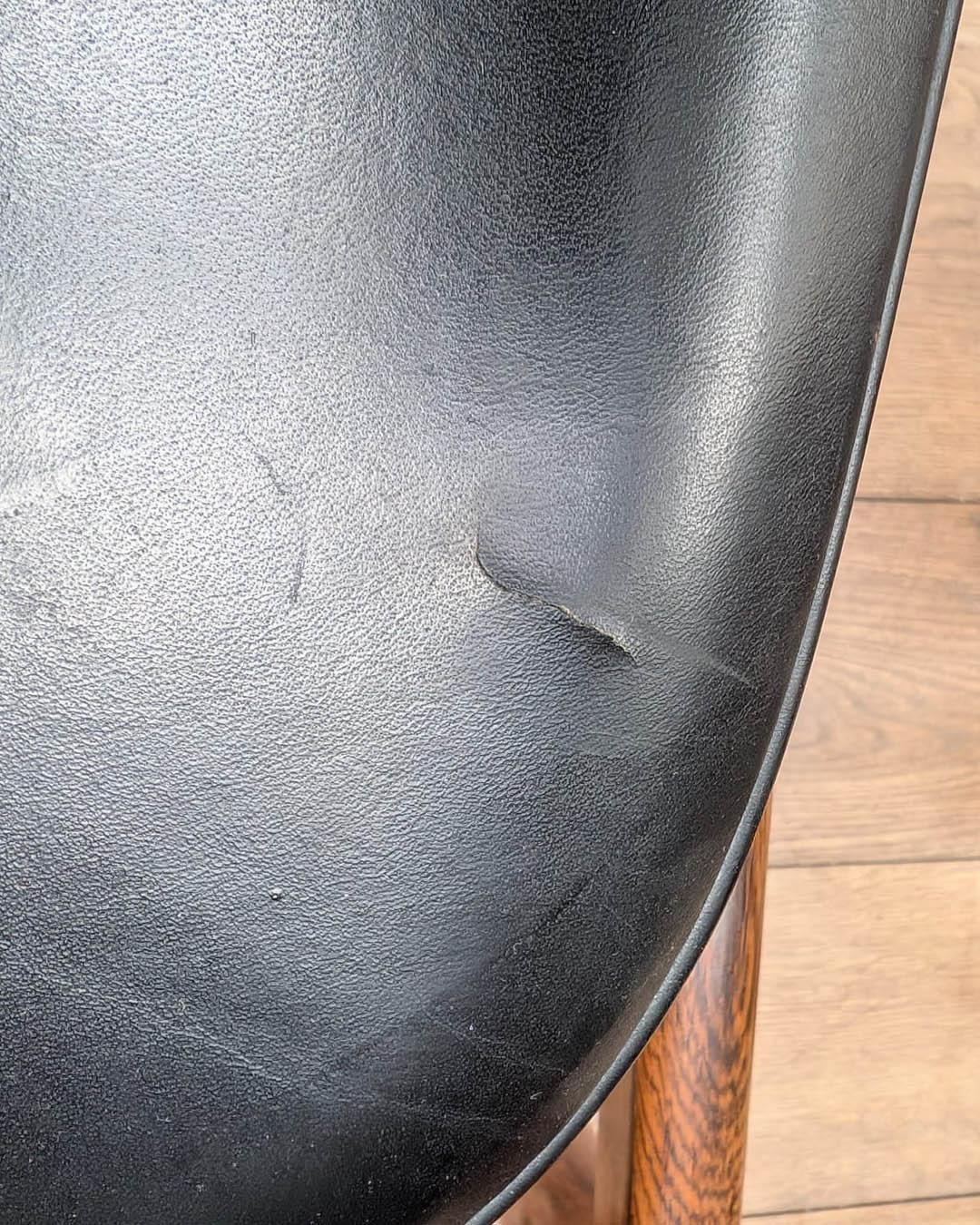 Set di sei poltrone Bondo Gravesen in teak e pelle nera - Danimarca, anni '60 in vendita 11