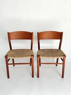 Juego de seis sillas Borge Mogensen Teca Seagrass Soborg Mobler Dinamarca Comedor