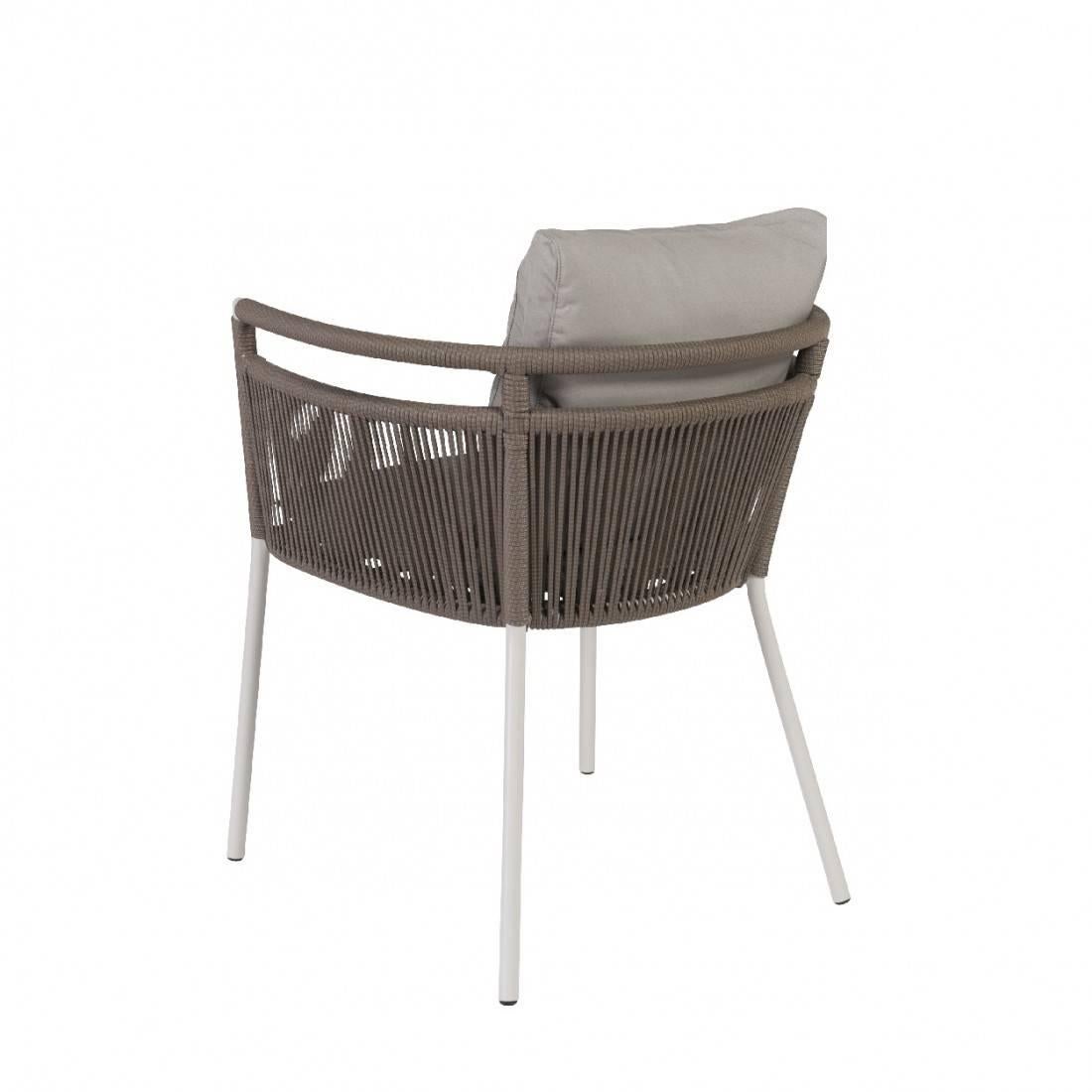 Sechs Stühle für den Außenbereich aus geflochtenen Seilen und Metall (Postmoderne) im Angebot