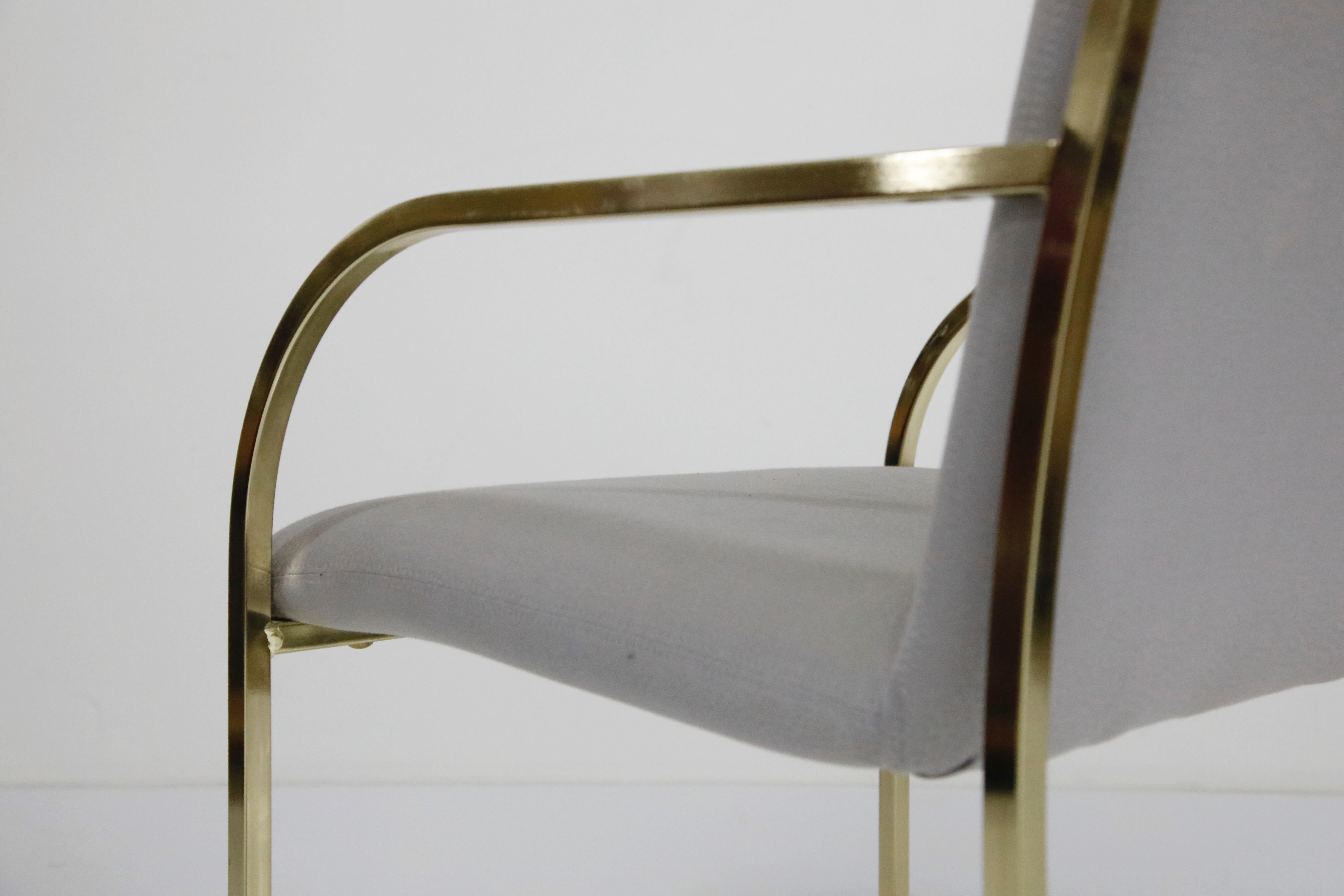 Set of Six Brass Dining Chairs by Design Institute America, Signed 11