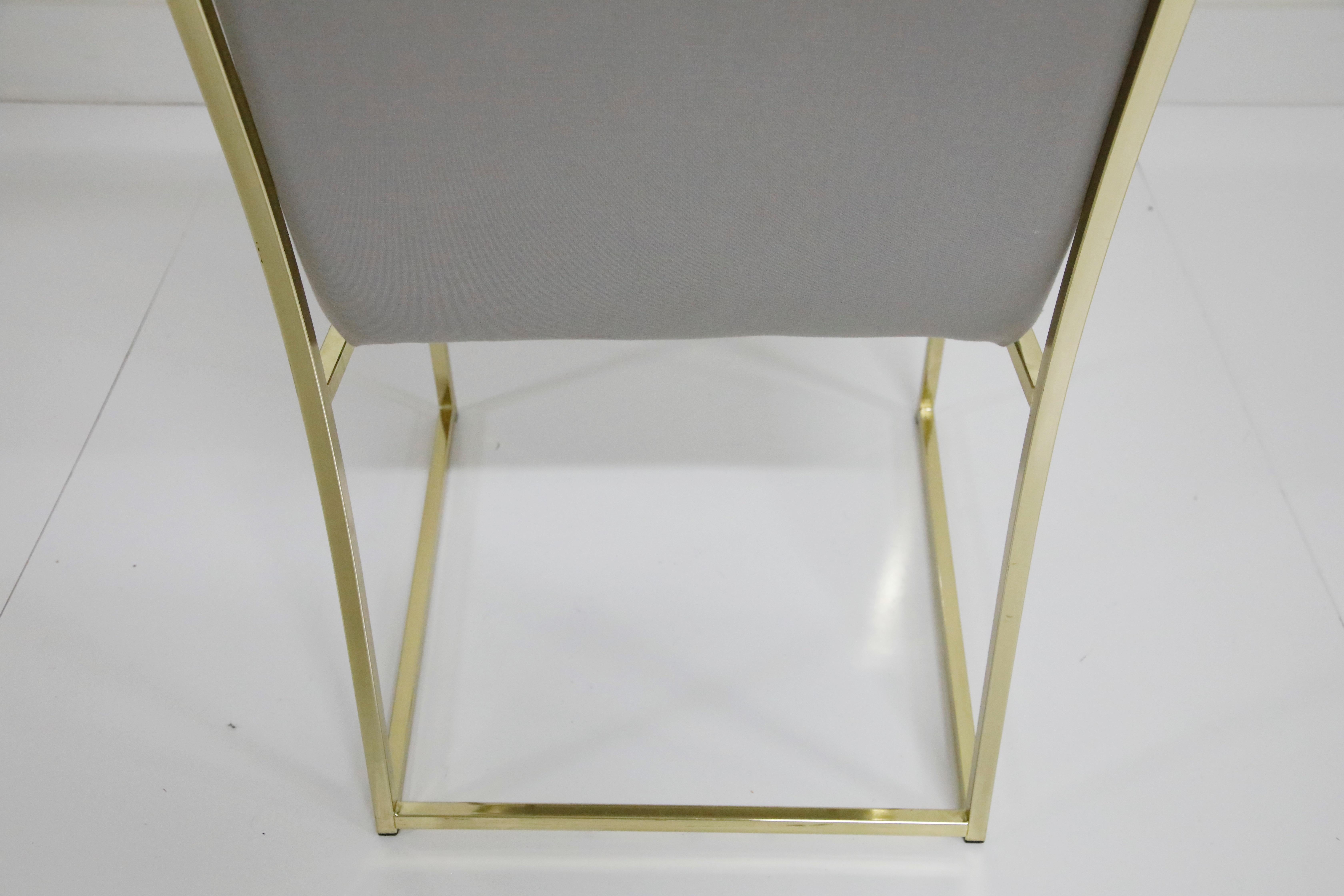 Set of Six Brass Dining Chairs by Design Institute America, Signed 12