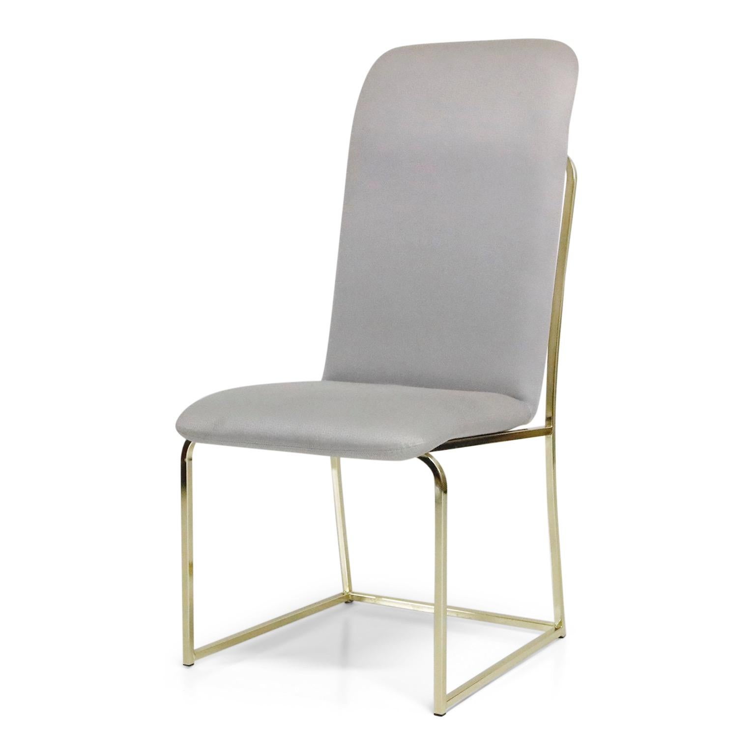 Set of Six Brass Dining Chairs by Design Institute America, Signed In Good Condition In Los Angeles, CA