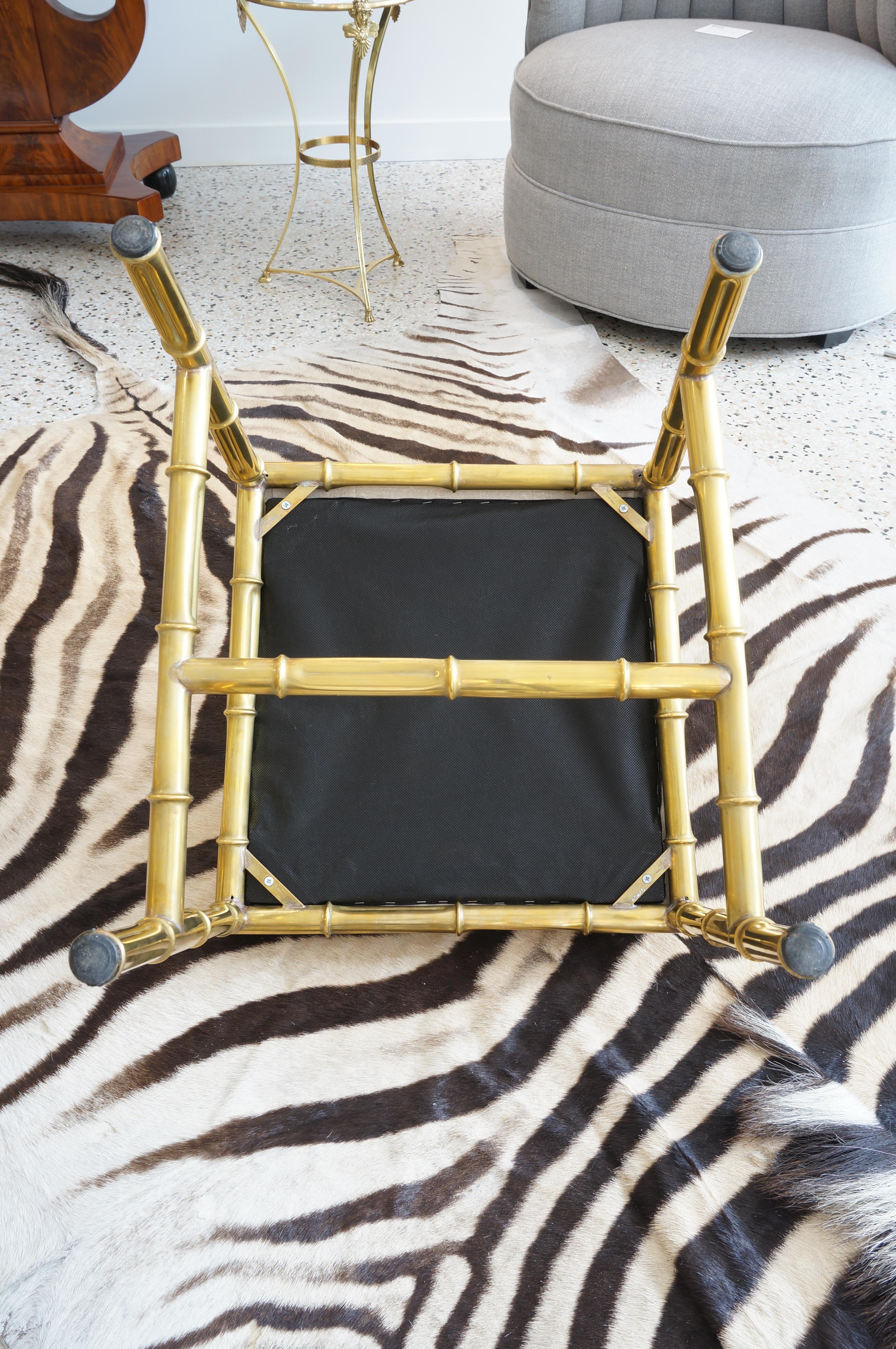 Set of Six Brass Faux Bamboo Side Chairs by Mastercraft 8