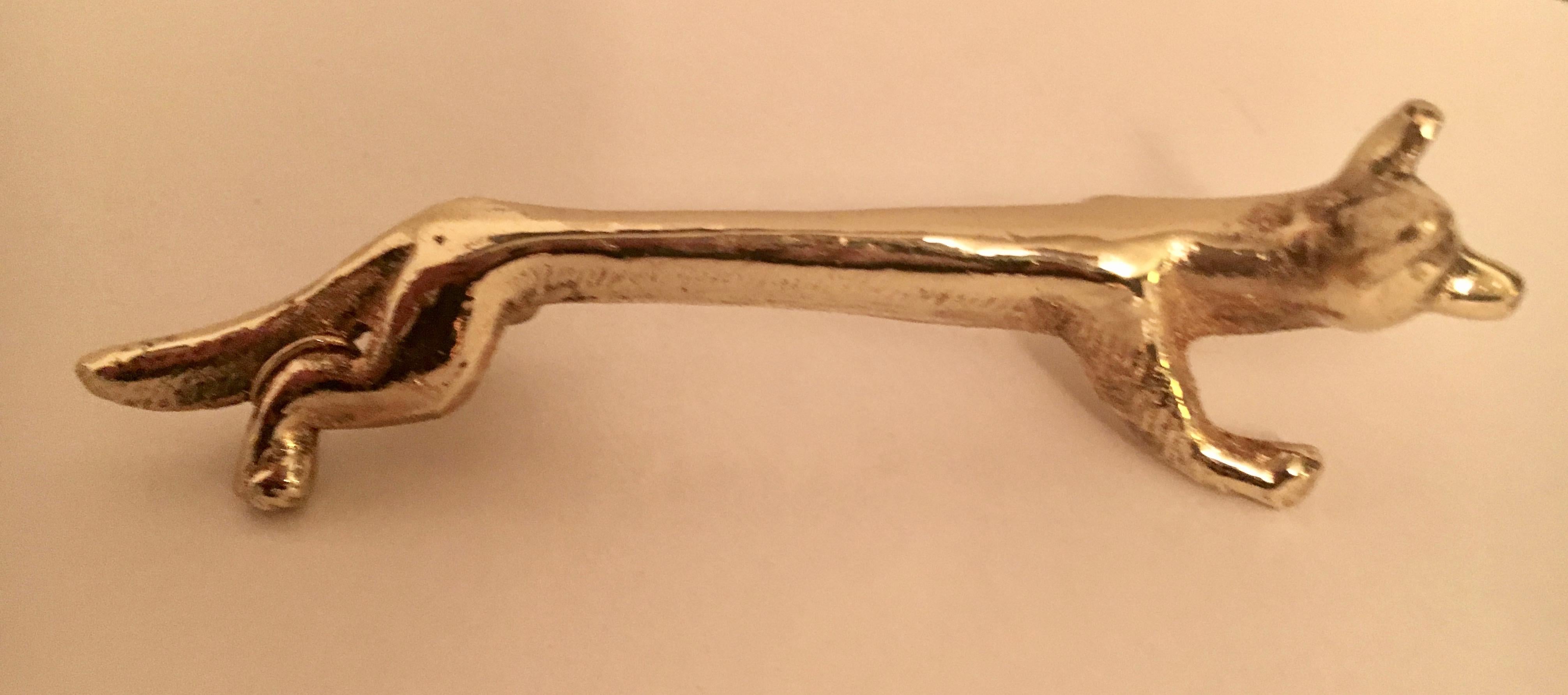 English Set of Six Brass Fox Knife Rests For Sale