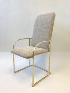 Set of Six Brass High Back Dining Chairs by DIA