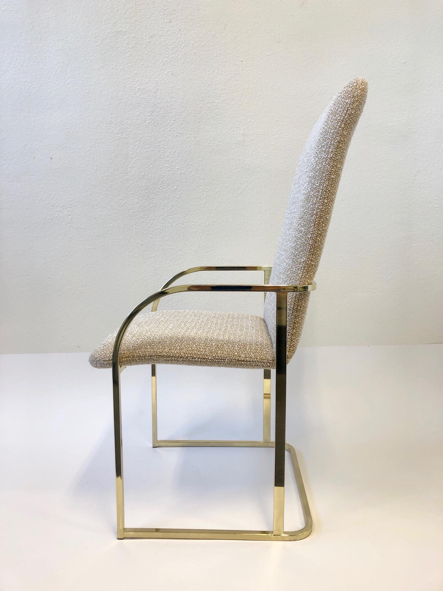 Set of Six Brass High Back Dining Chairs by DIA In Excellent Condition For Sale In Palm Springs, CA