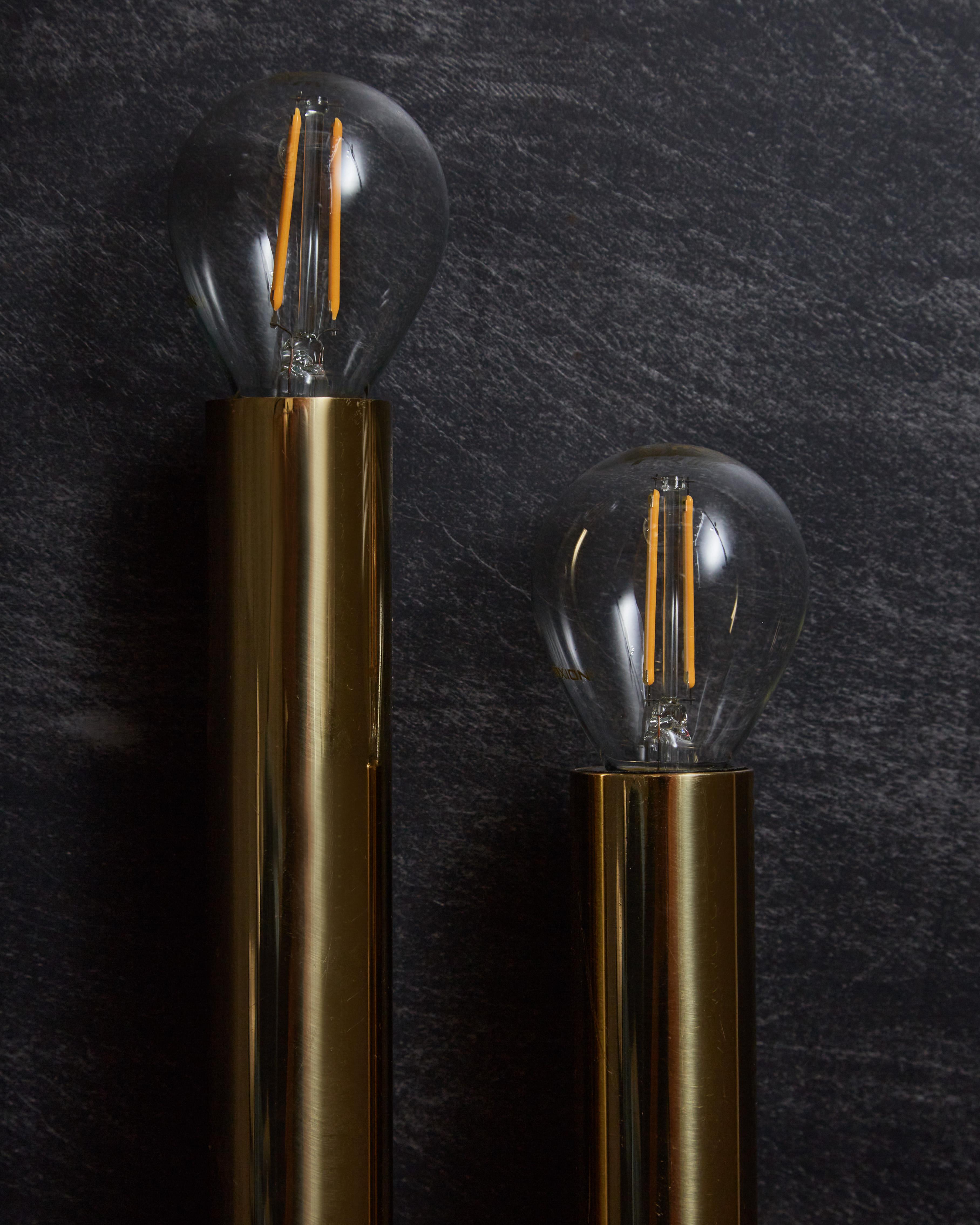 Set of Six Brass Tubes Style Wall Sconces For Sale 1