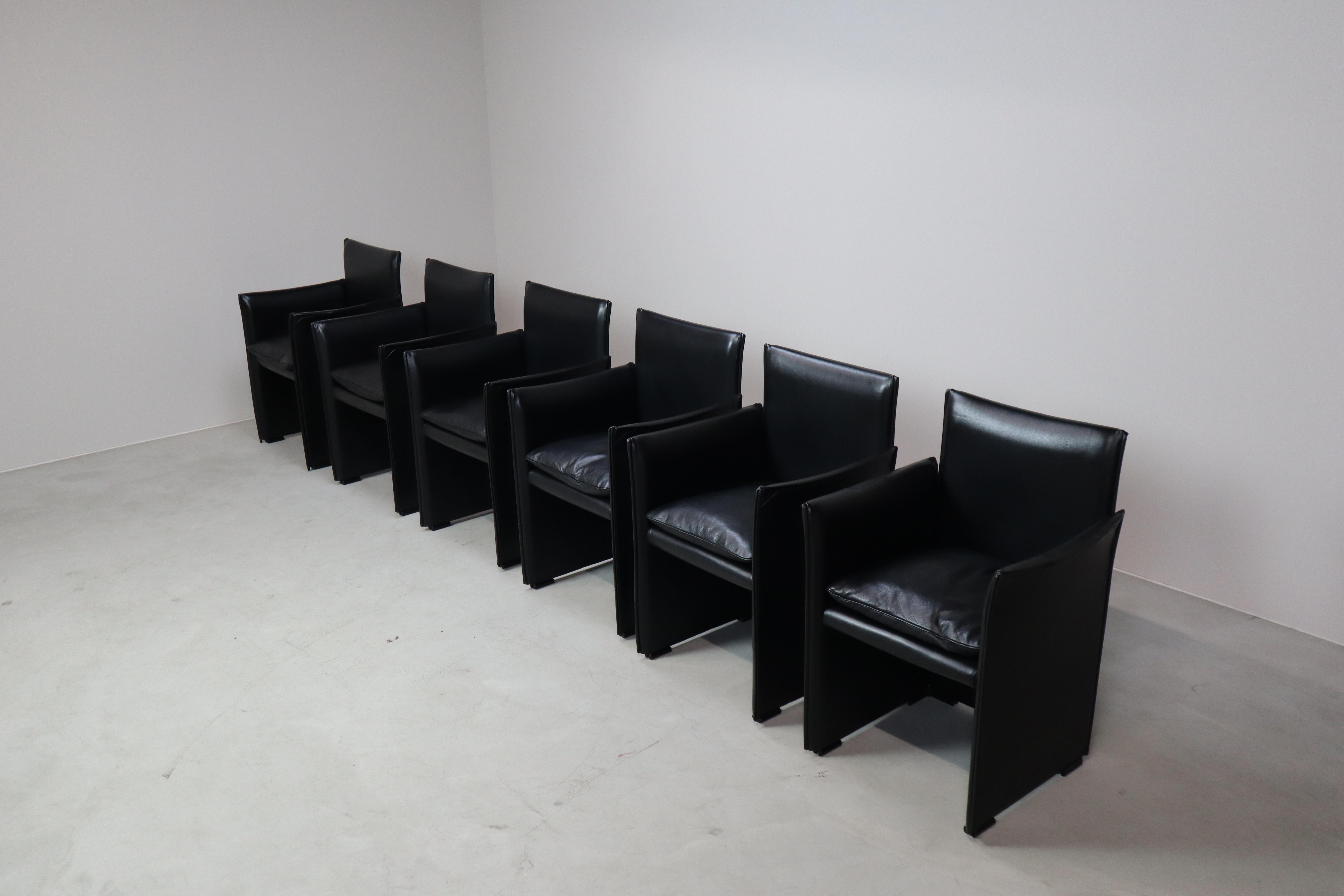 Set of six Break 401 armchairs by Mario Bellini for Cassina, 1976 In Good Condition For Sale In Langemark-Poelkapelle, BE