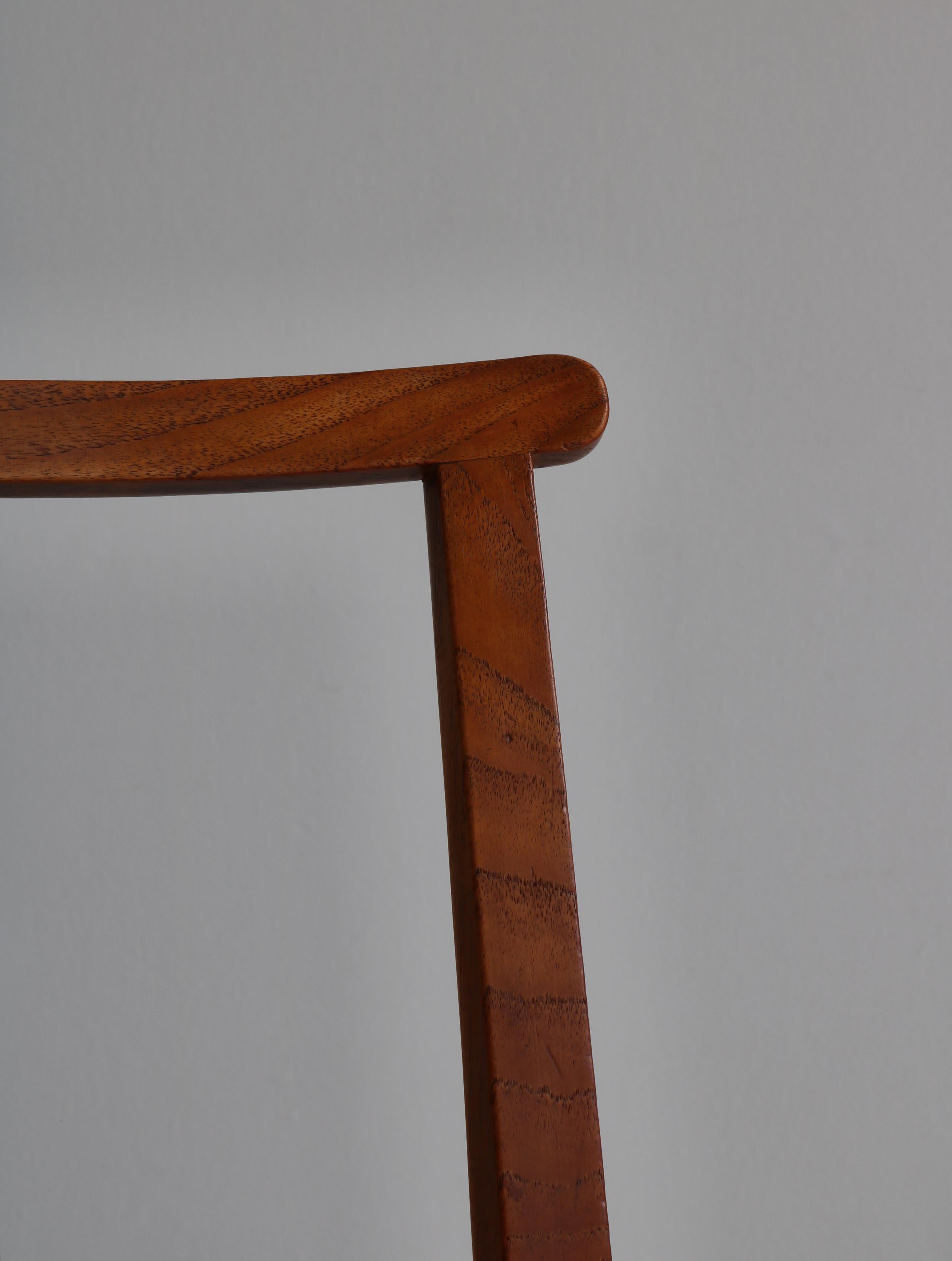 Set of Six Børge Mogensen Dining Chairs in Teak & Niger Leather, 1939, Denmark For Sale 10