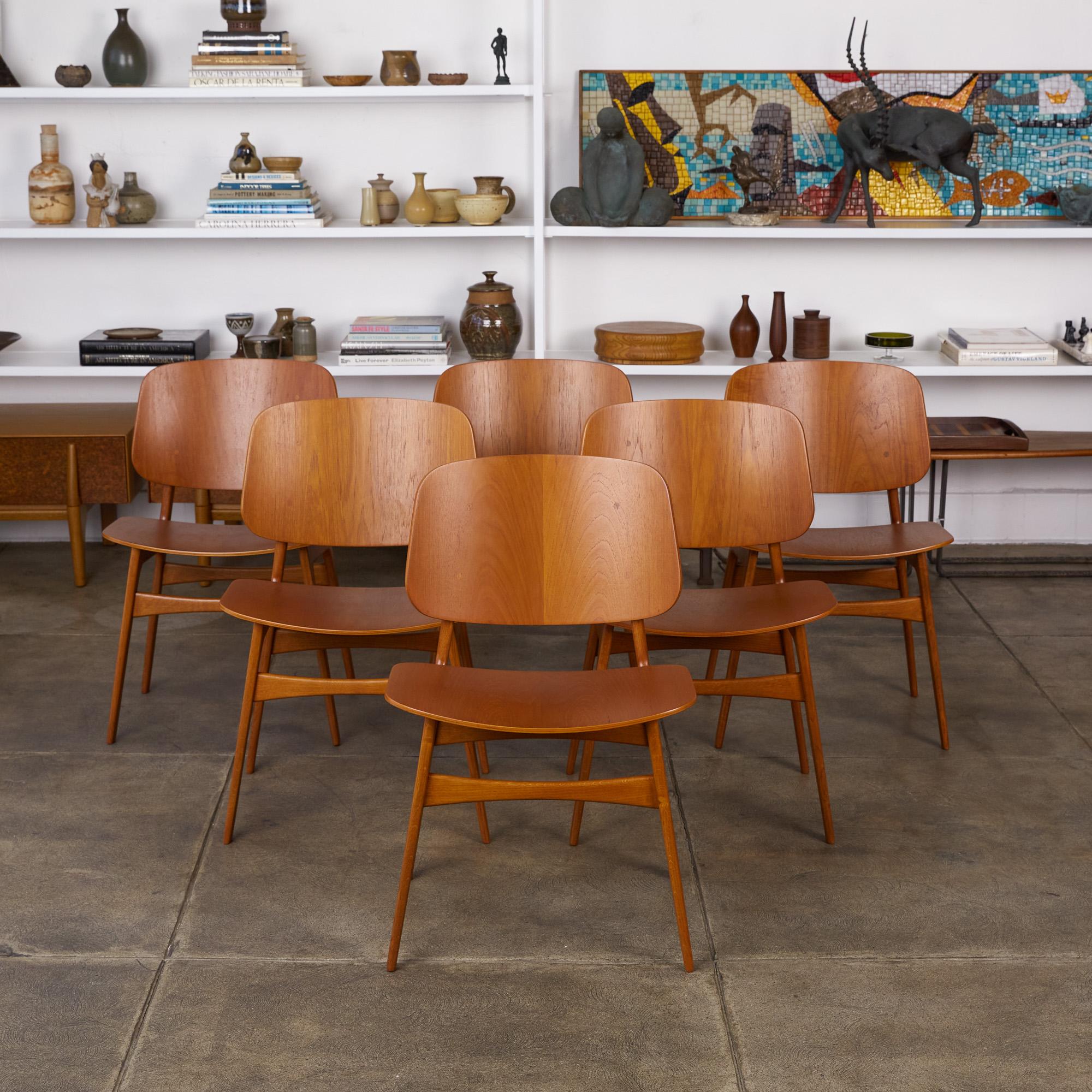 Mid-Century Modern Set of Six Børge Mogensen Teak Dining Chairs