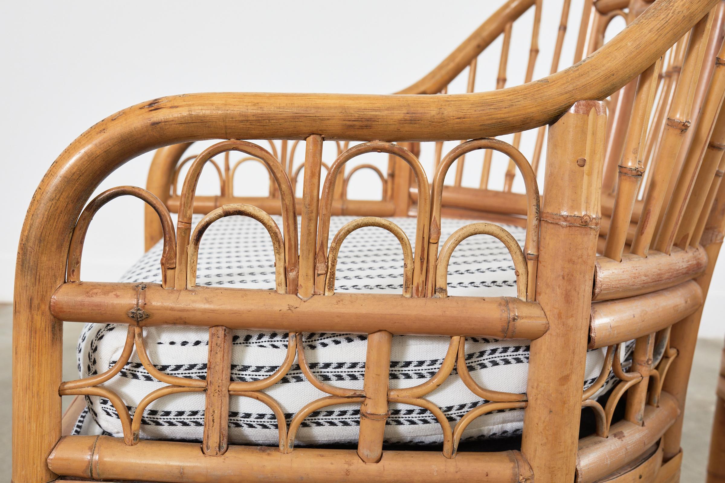 Ensemble de six fauteuils de salle  manger en bambou de style pavillon de Brighton en vente 2