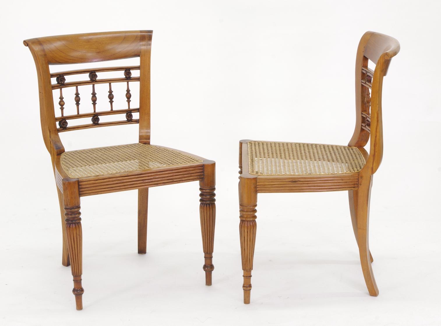 Set of Six British Colonial Dining Chairs, 1830 In Good Condition In St. Louis, MO