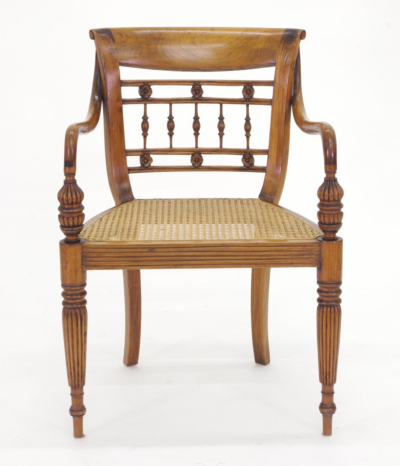 Mid-19th Century Set of Six British Colonial Dining Chairs, 1830