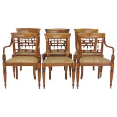 Antique Set of Six British Colonial Dining Chairs, 1830