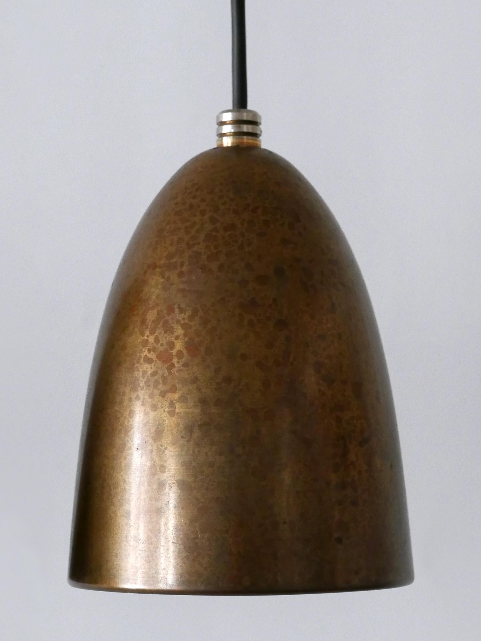 Set di sei lampade a sospensione in bronzo anodizzato o luci a sospensione anni '80 Germania in vendita 3