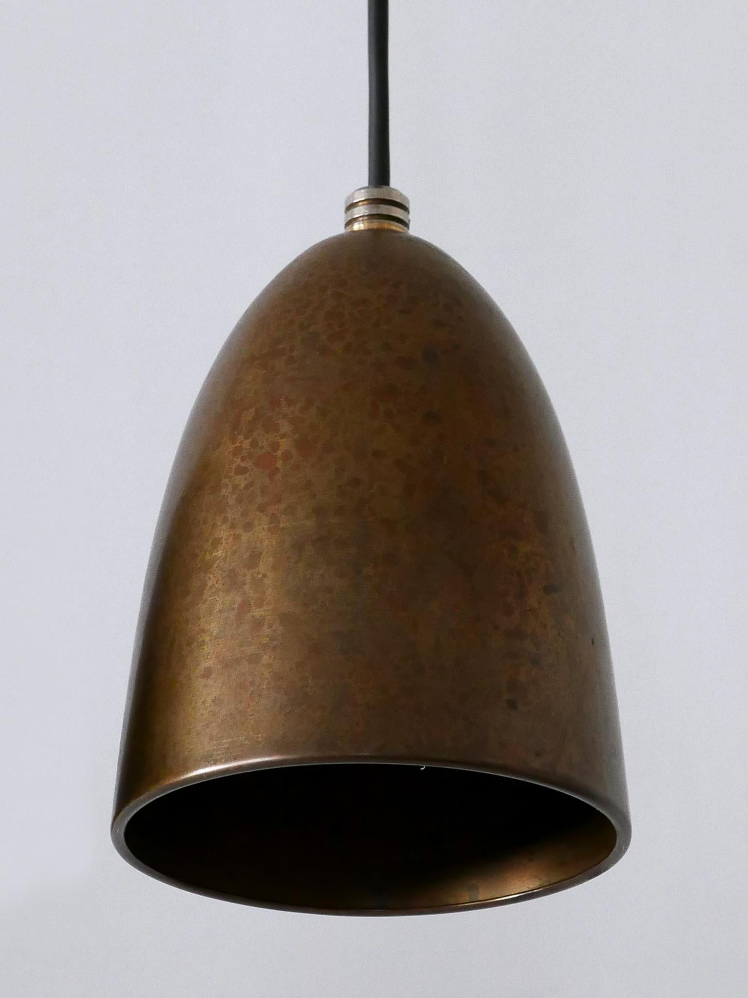 Set di sei lampade a sospensione in bronzo anodizzato o luci a sospensione anni '80 Germania in vendita 4