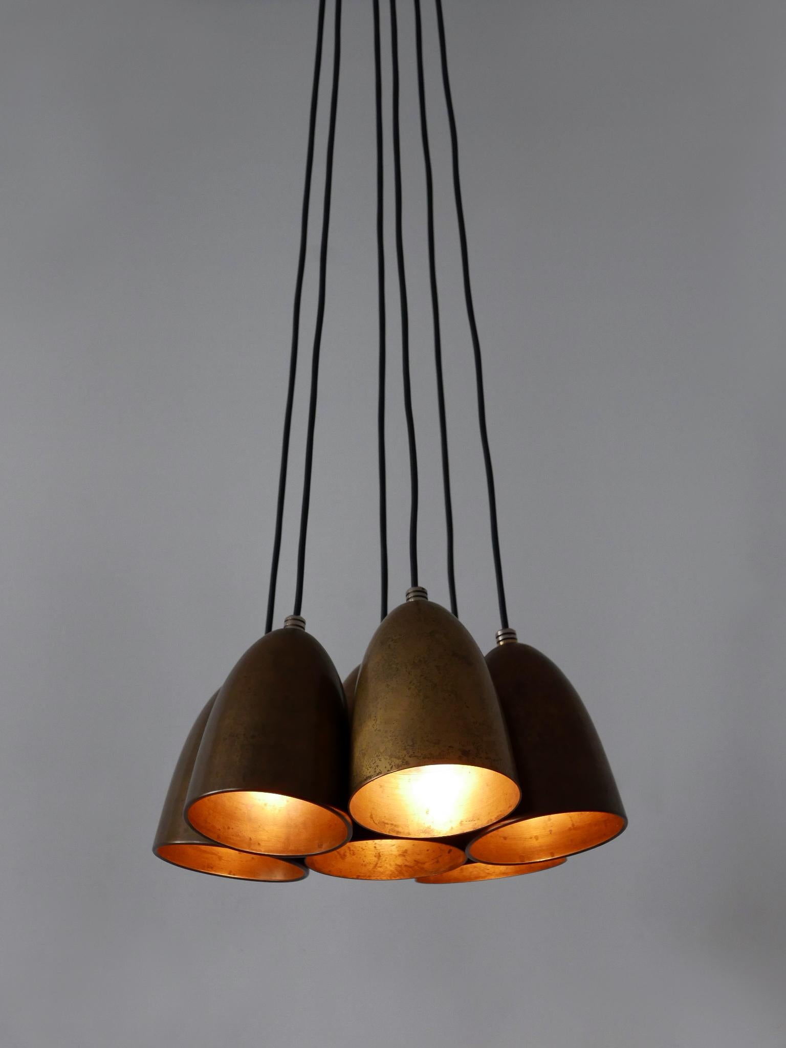 Set di sei lampade a sospensione in bronzo anodizzato o luci a sospensione anni '80 Germania in vendita 6