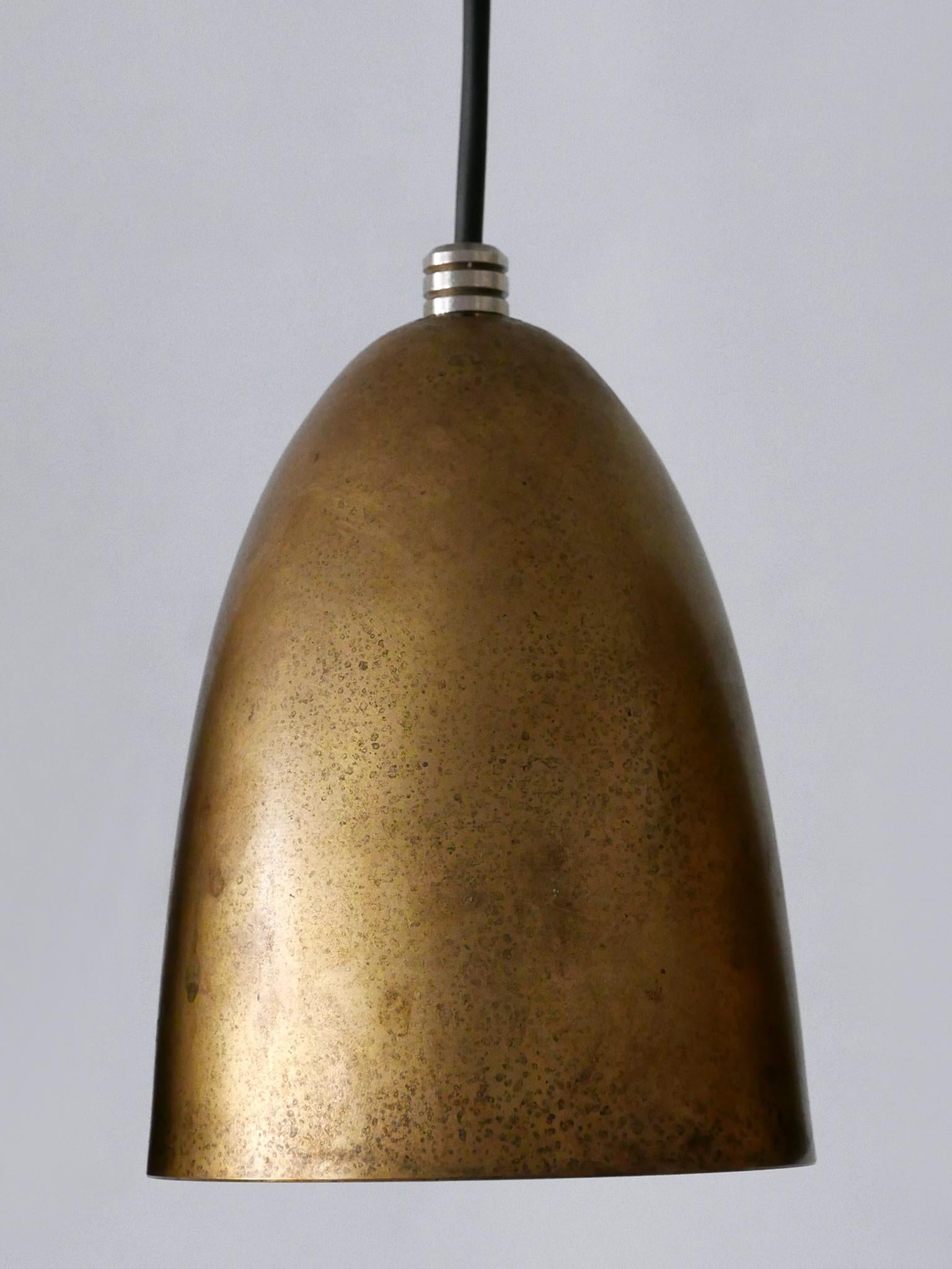 Metallo Set di sei lampade a sospensione in bronzo anodizzato o luci a sospensione anni '80 Germania in vendita