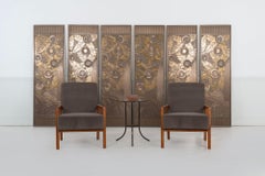 Set of Six Bronze Decorative Panels Edgar Brandt Style