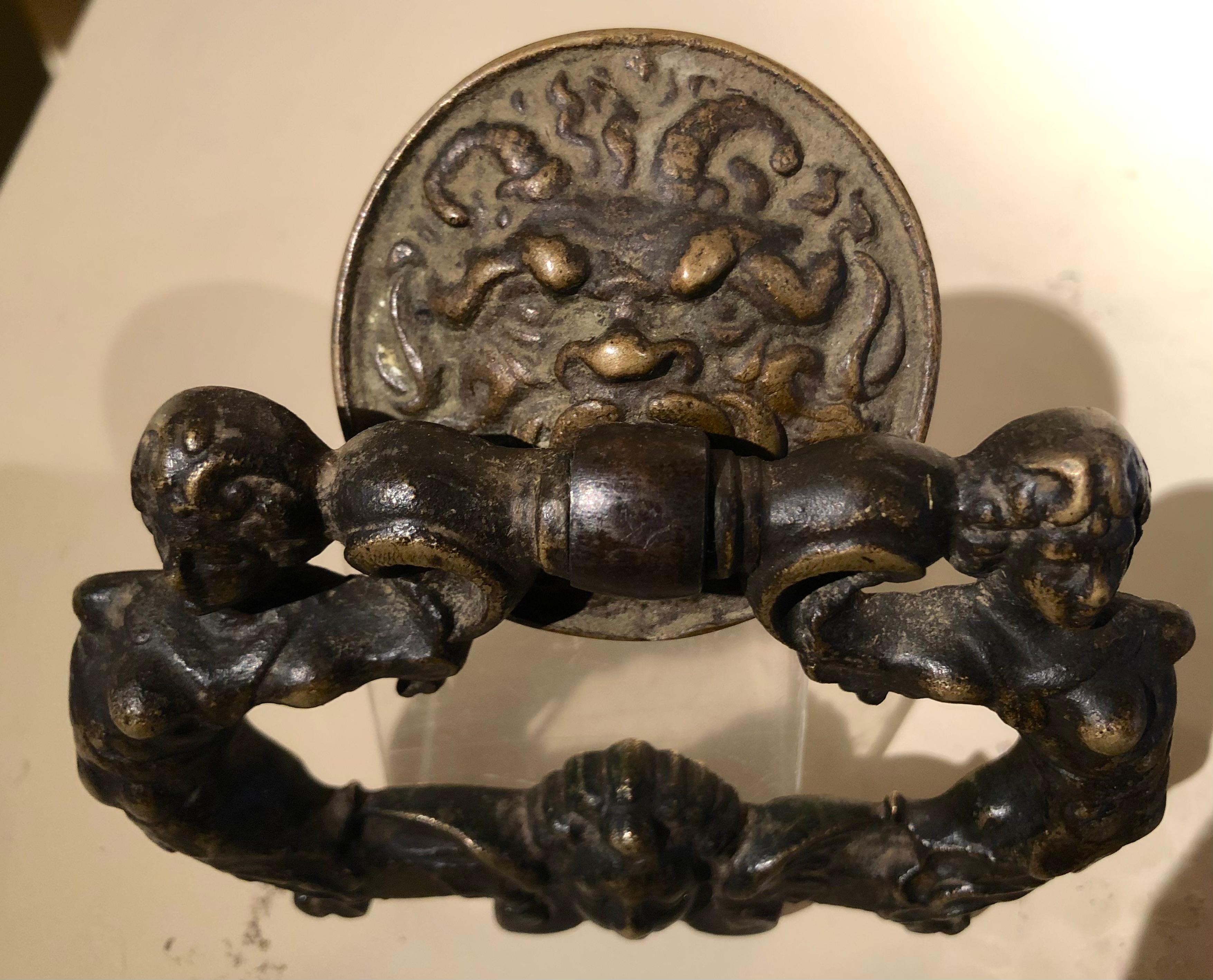 Italian Set of Six Bronze Handles, Italy, 16th Century