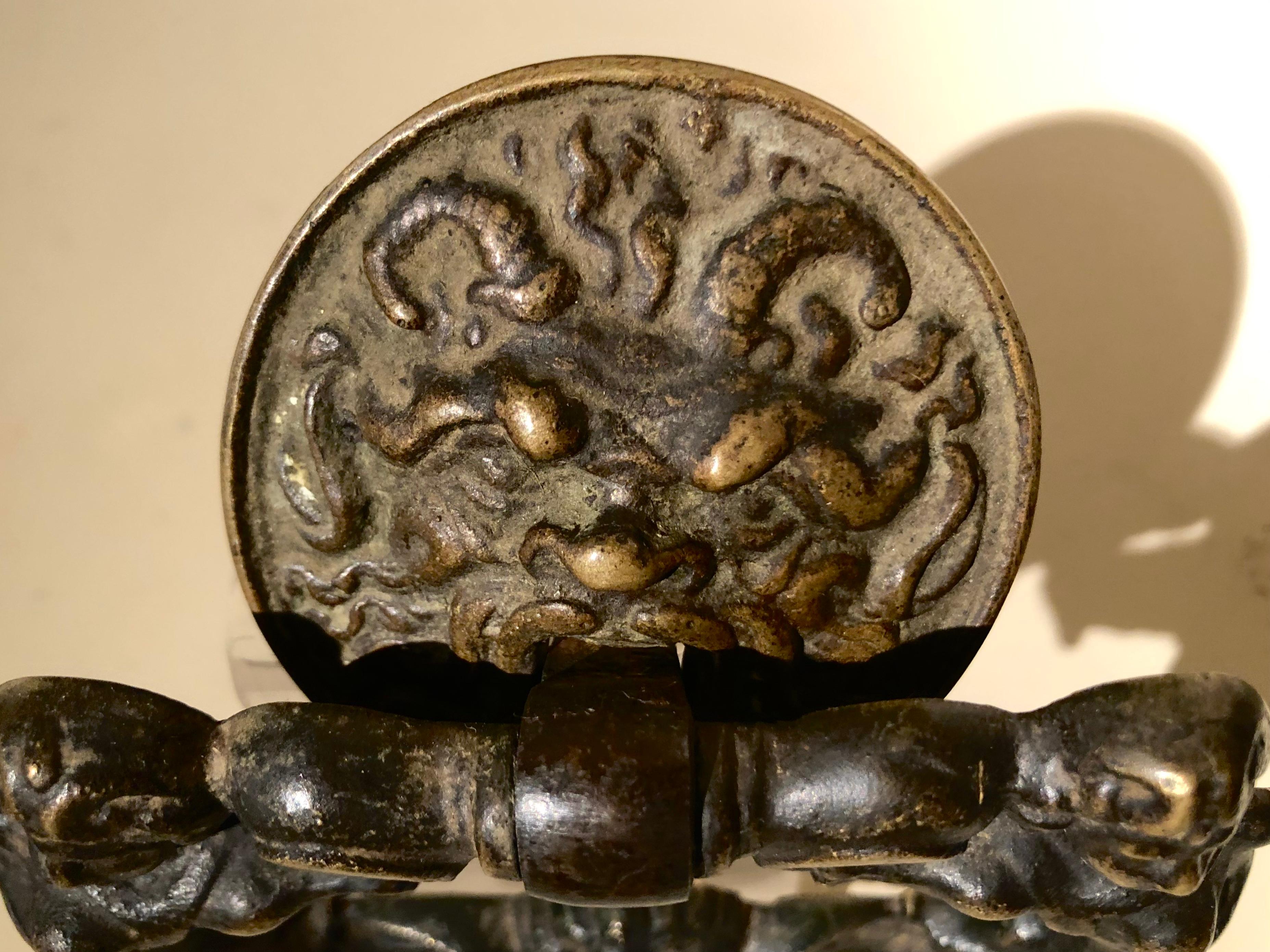 Forged Set of Six Bronze Handles, Italy, 16th Century