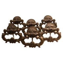 Set of Six Bronze Handles, Italy, 16th Century