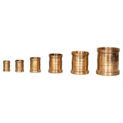 Set Of Six Bronze Measures For The County Of Bedford, England