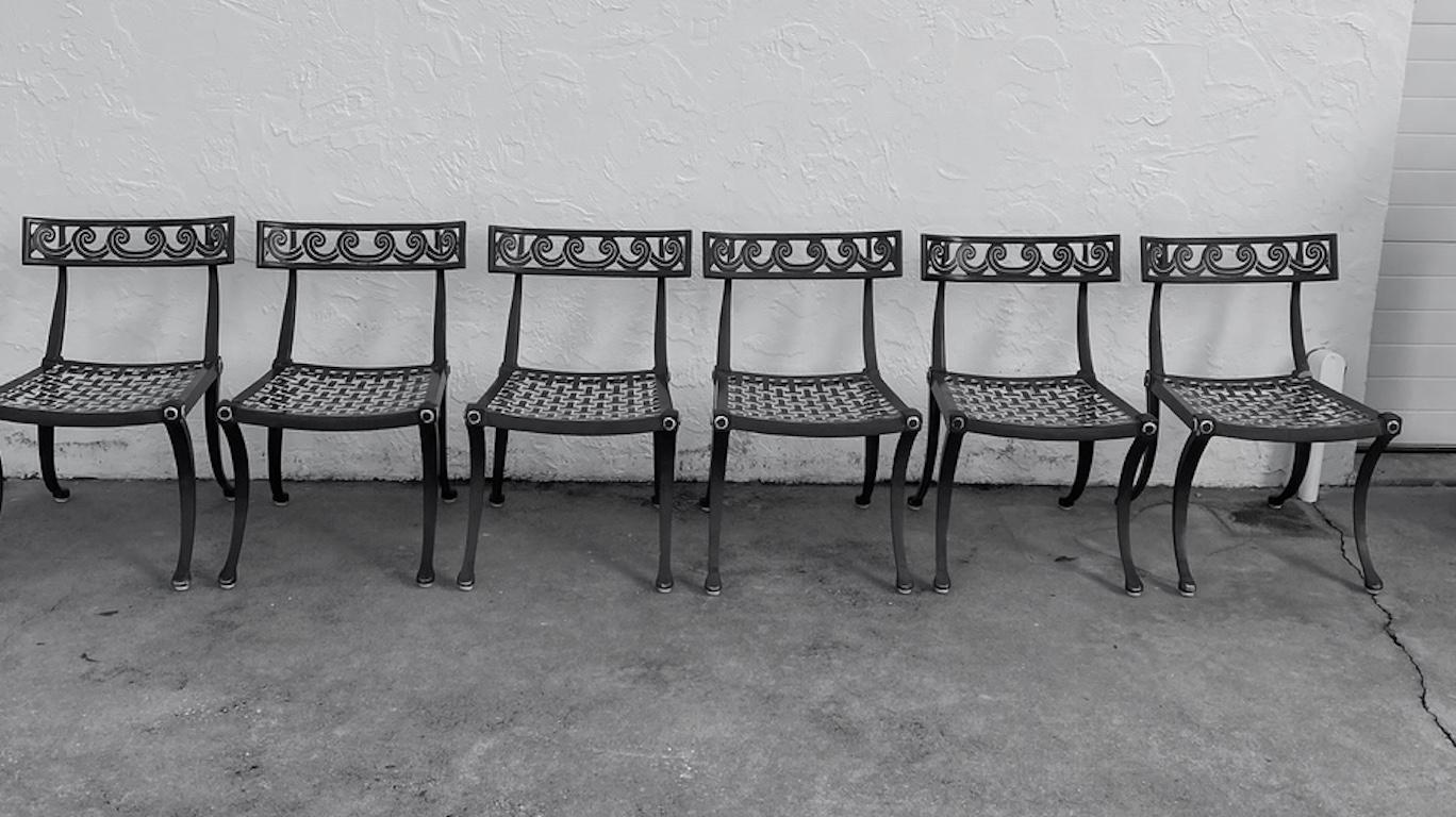 Set of Six Brown Jordan Klismos Chairs In Good Condition In West Palm Beach, FL