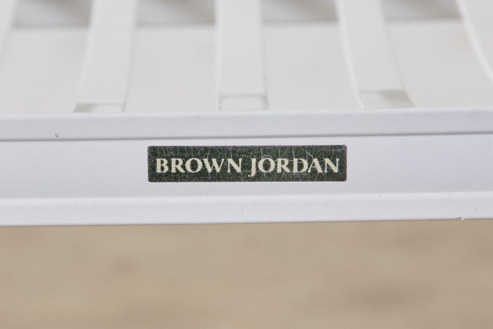 Set of Six Brown Jordan Neoclassical Aluminum Garden Chairs 9