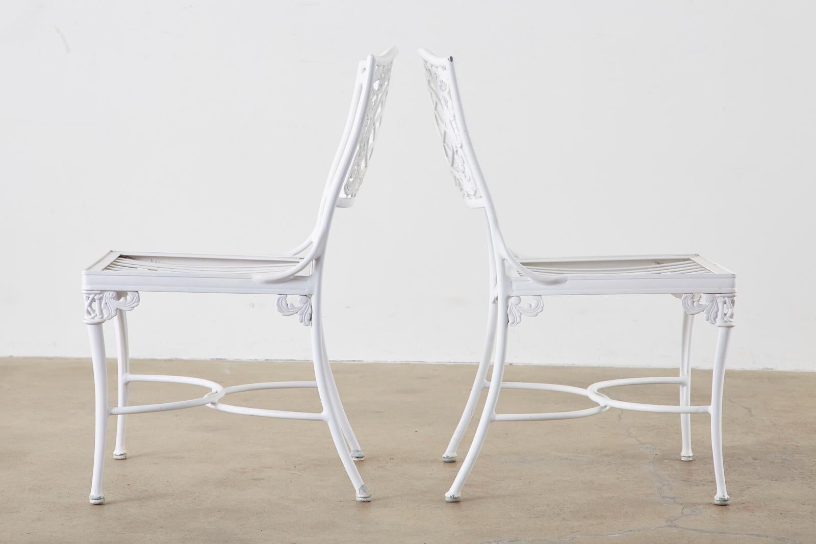 Set of Six Brown Jordan Neoclassical Aluminum Garden Chairs 11