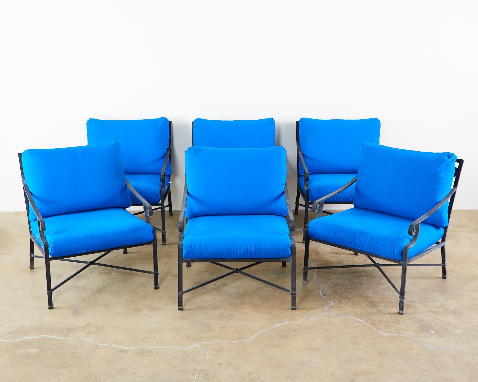 Contemporary Set of Six Brown Jordan Venetian Patio Lounge Chairs