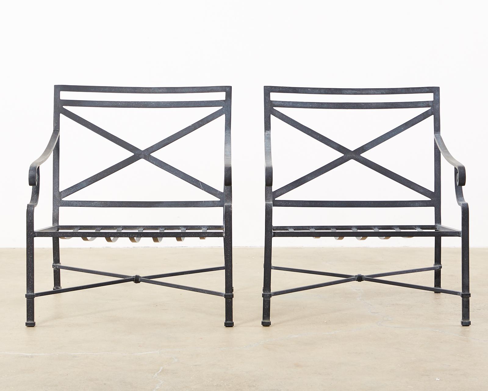 Aluminum Set of Six Brown Jordan Venetian Patio Lounge Chairs