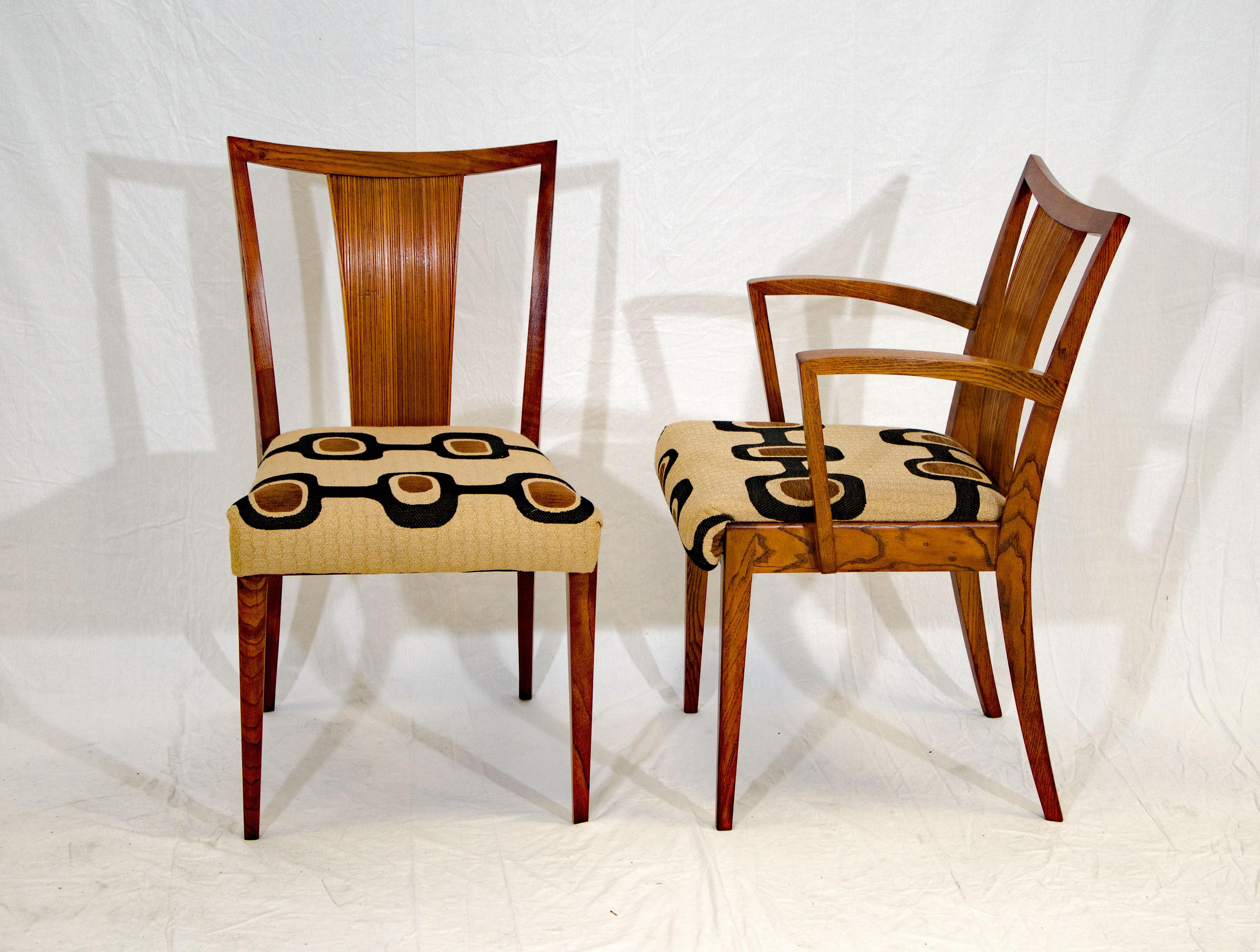Set of Six Brown Saltman Dining Chairs Paul Frankl In Good Condition In Crockett, CA