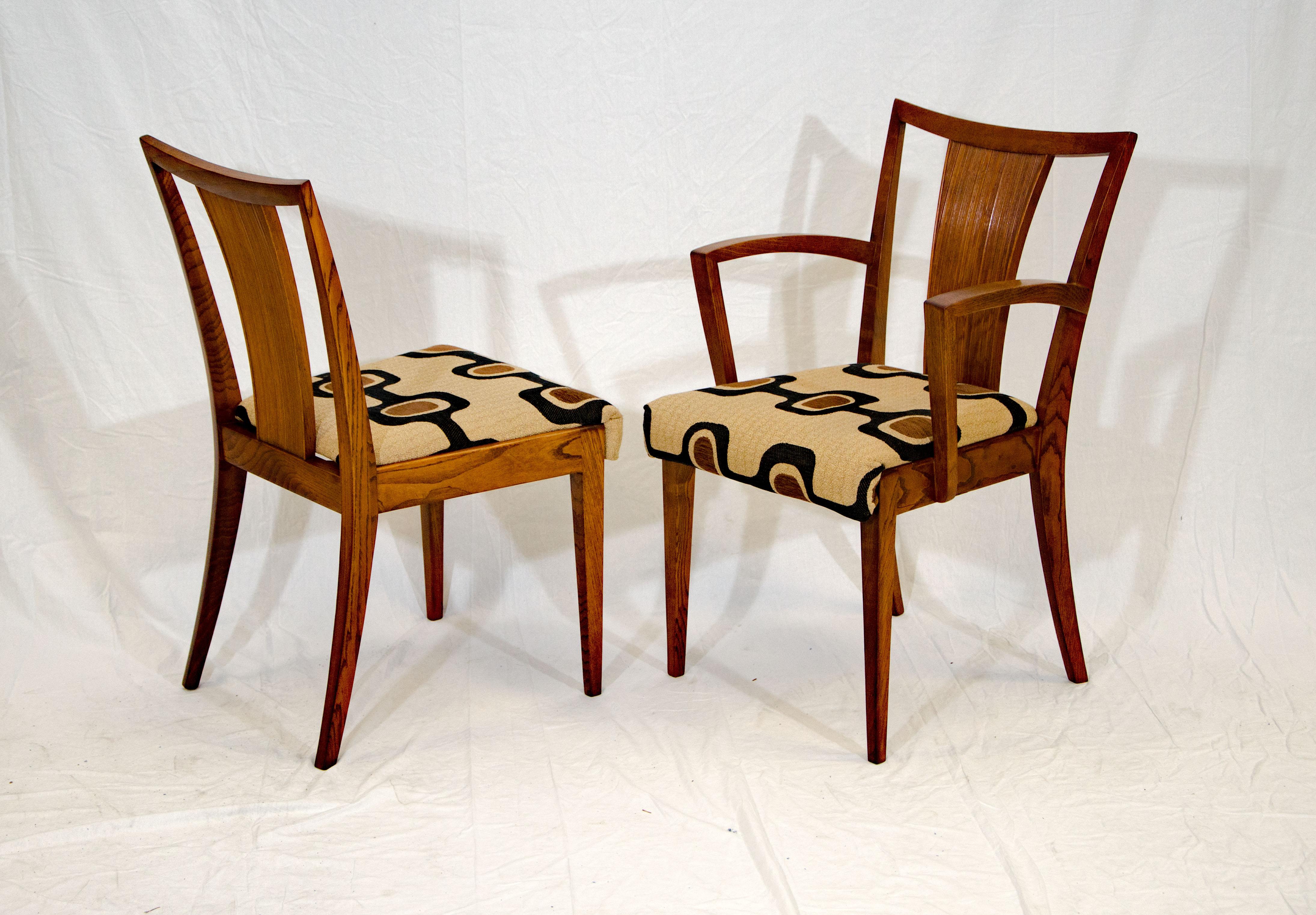 20th Century Set of Six Brown Saltman Dining Chairs Paul Frankl