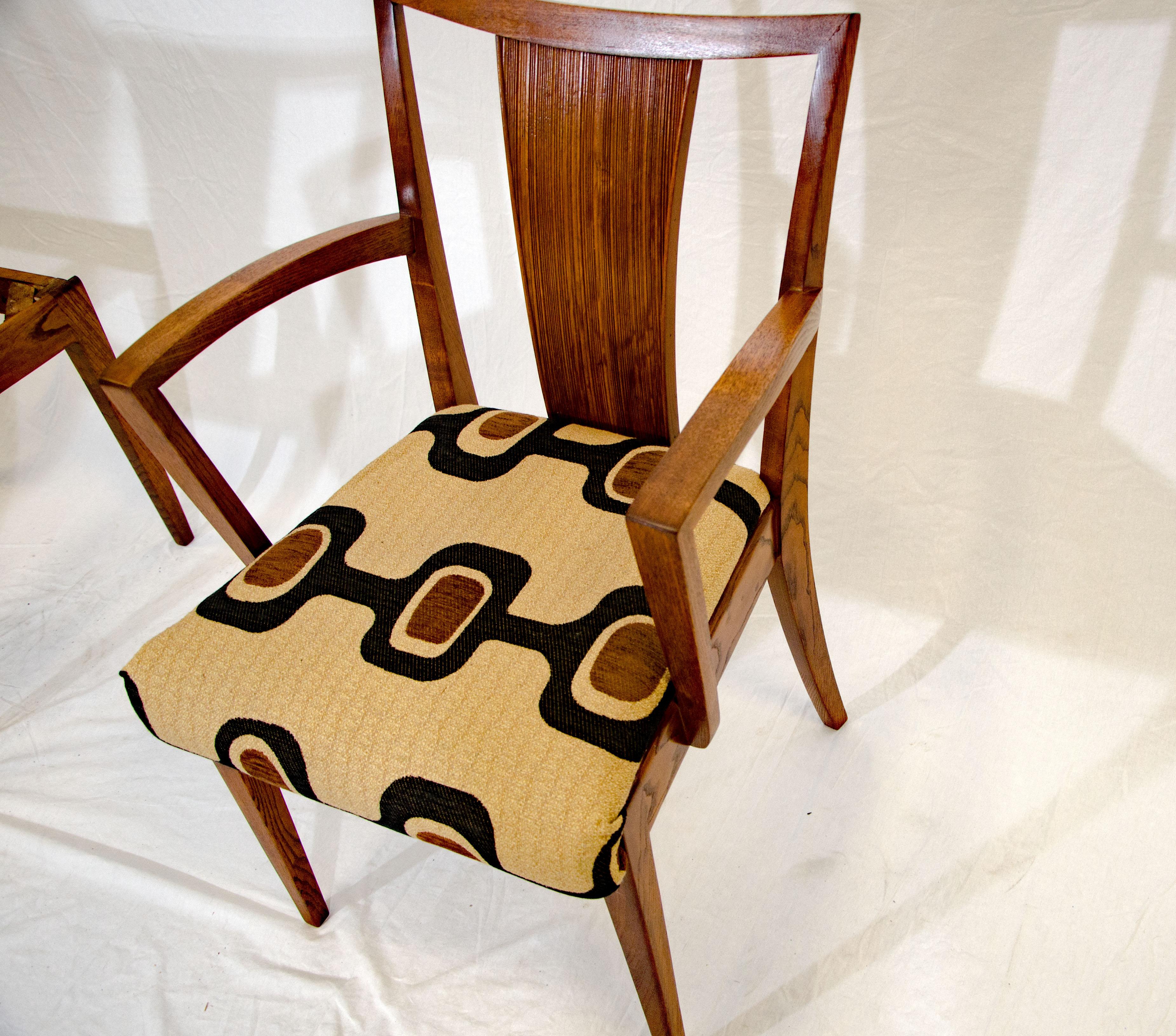 Set of Six Brown Saltman Dining Chairs Paul Frankl 1