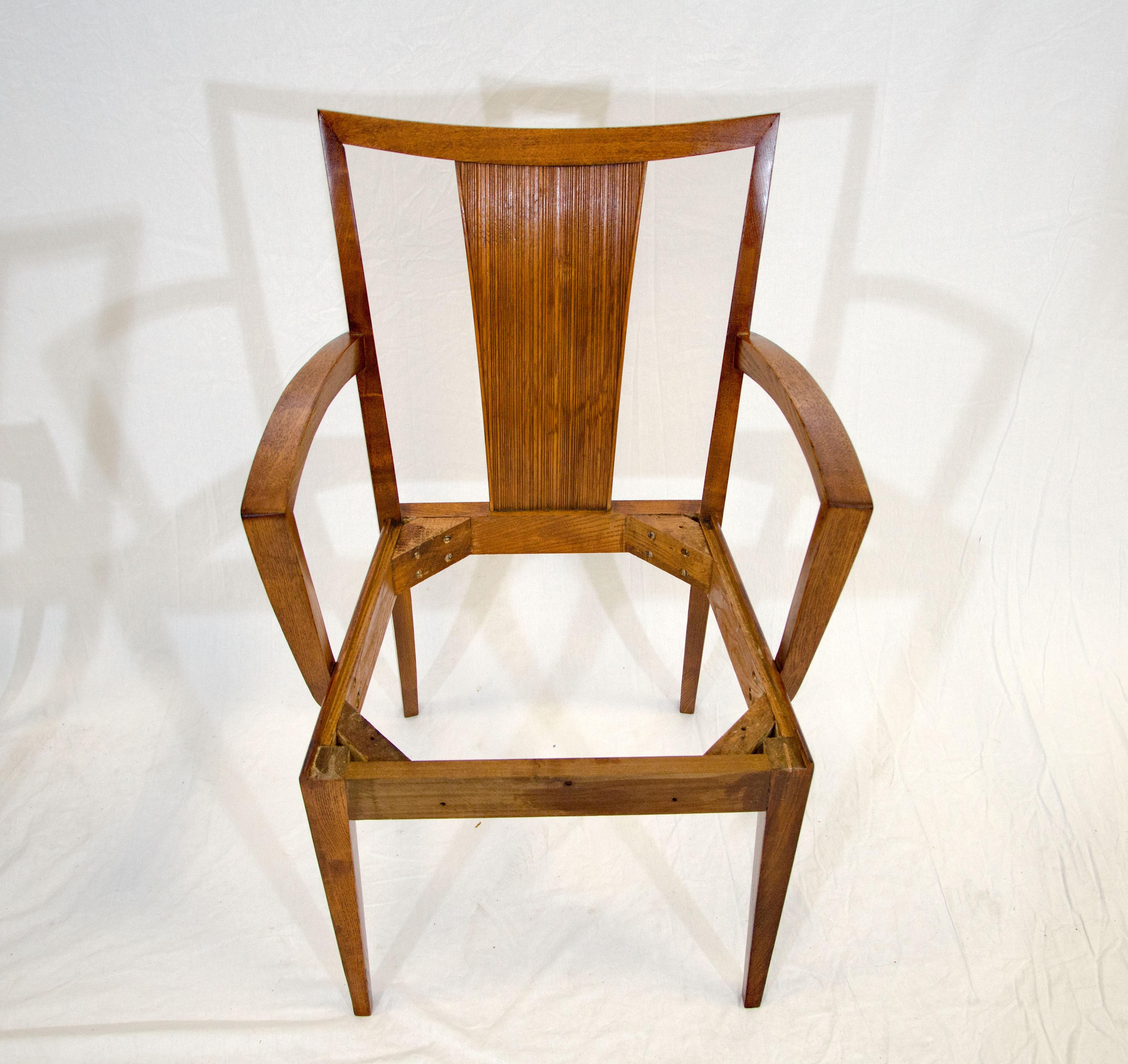 Set of Six Brown Saltman Dining Chairs Paul Frankl 2