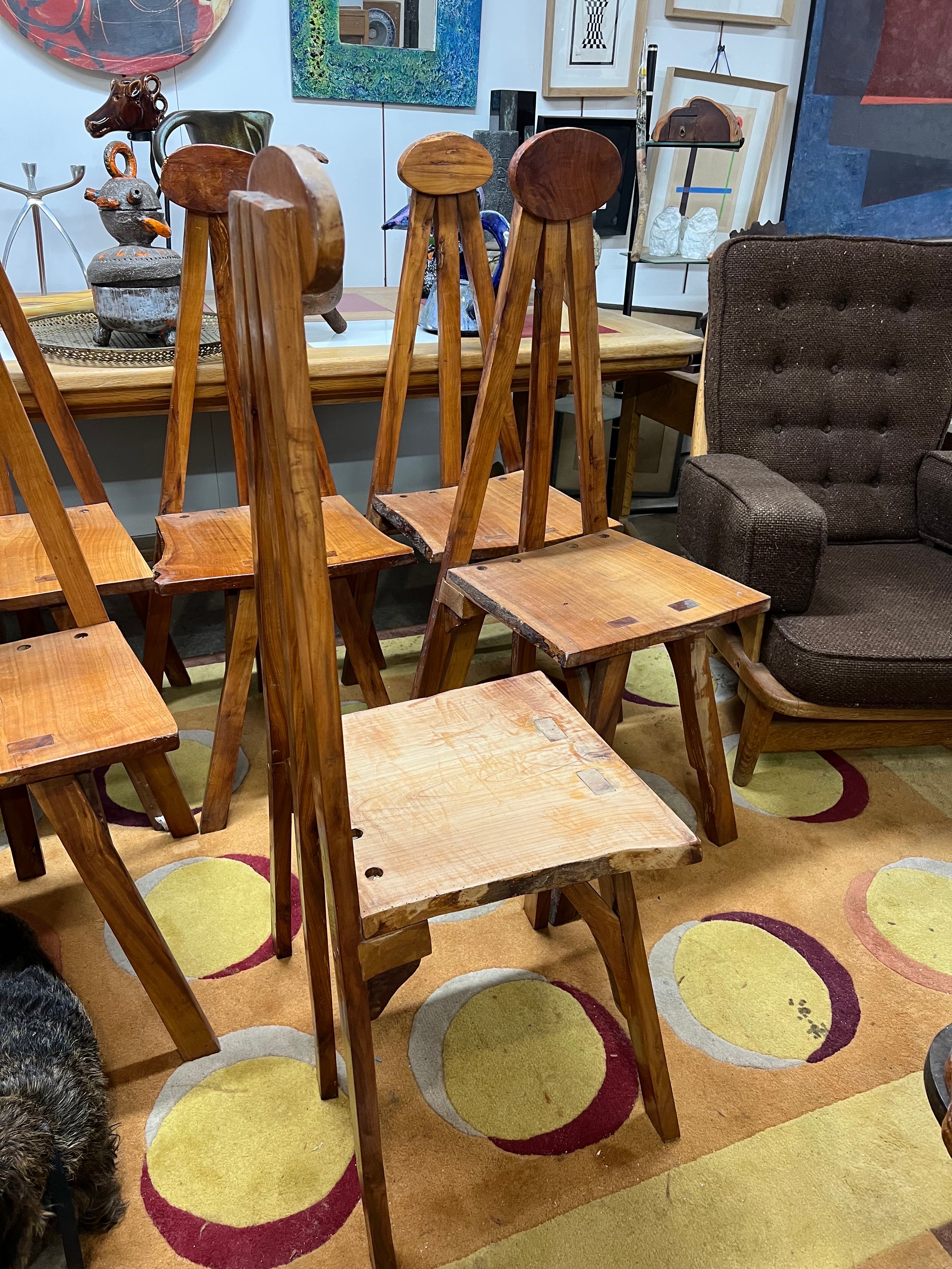 Conjunto de Seis Sillas Brutalistas en Bueno estado para la venta en Saint-Ouen, FR