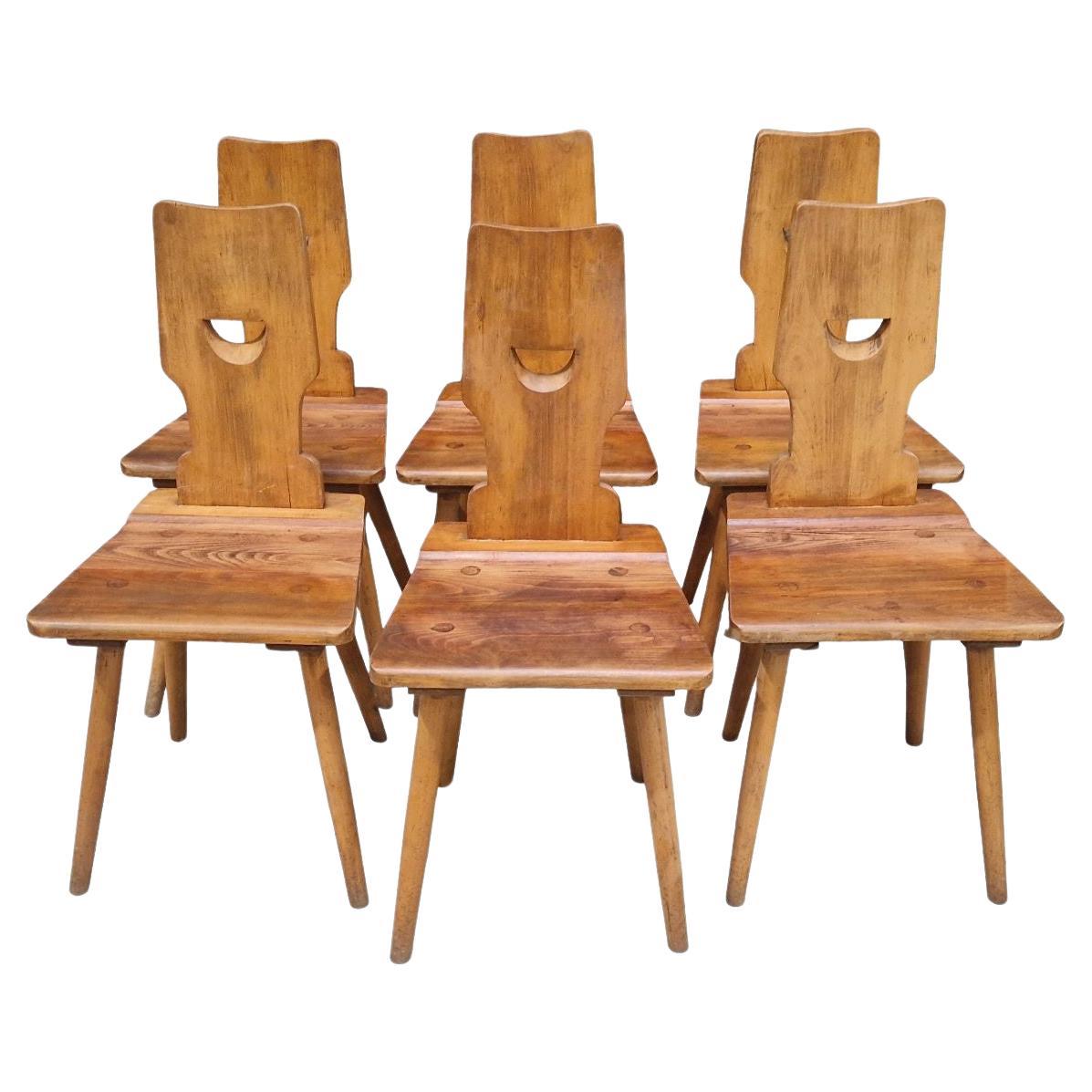 Set of six brutalist chairs, Torck éditeur. For Sale