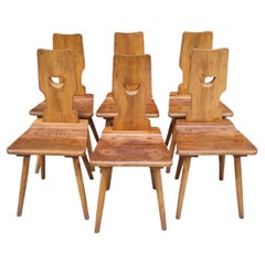 Set of six brutalist chairs, Torck éditeur.