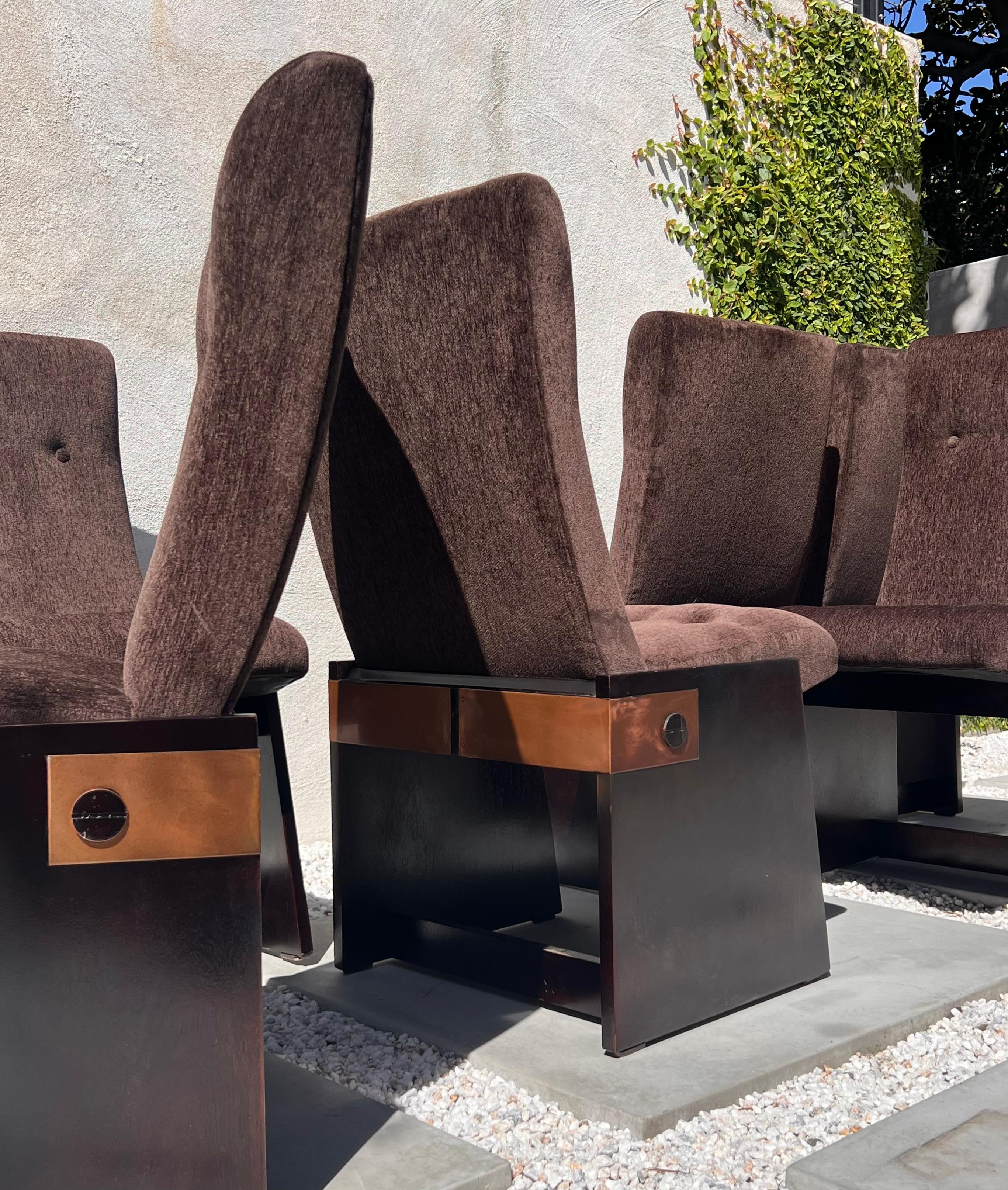Late 20th Century Set of six brutalist dining chairs by Lane, 1970s
