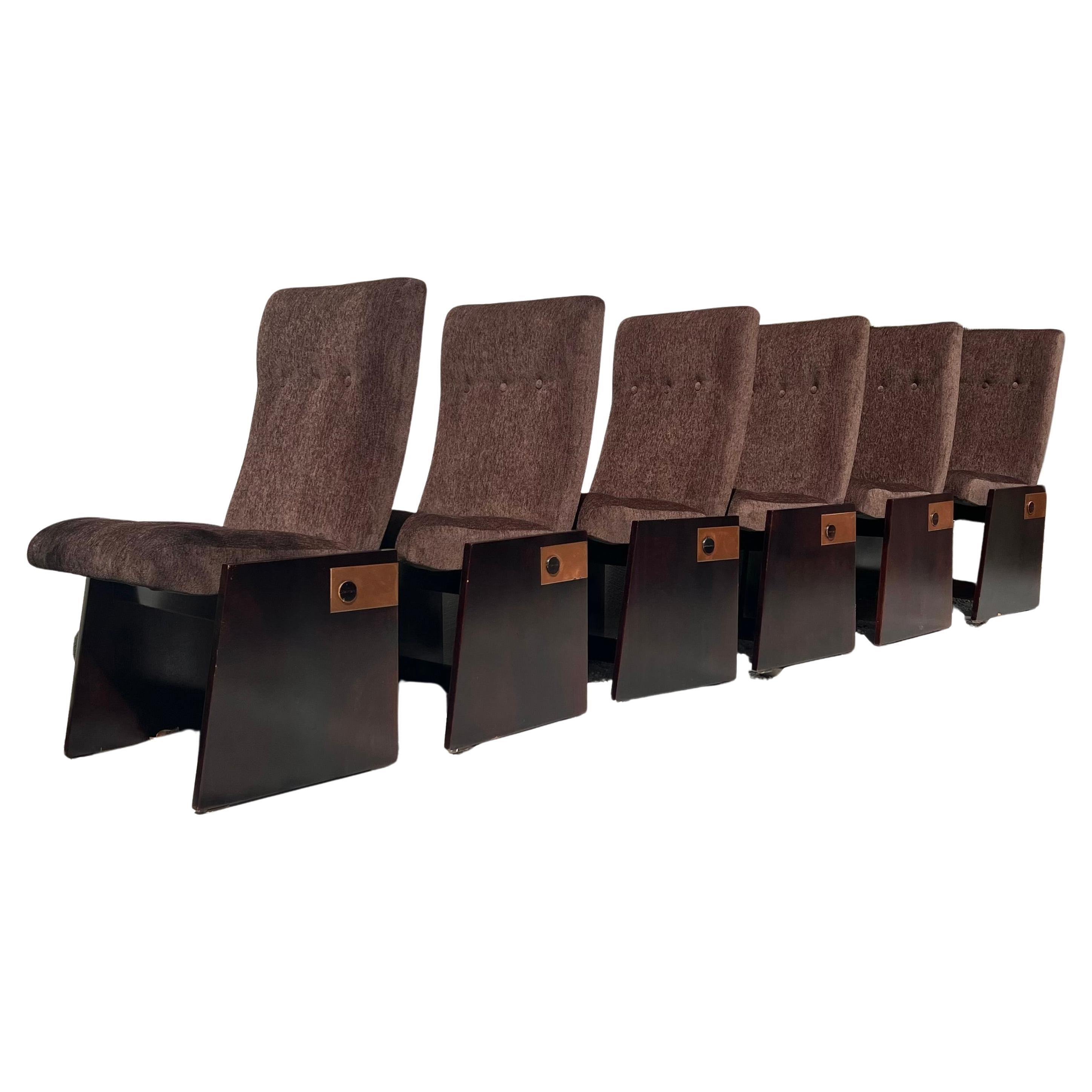 Set of six brutalist dining chairs by Lane, 1970s