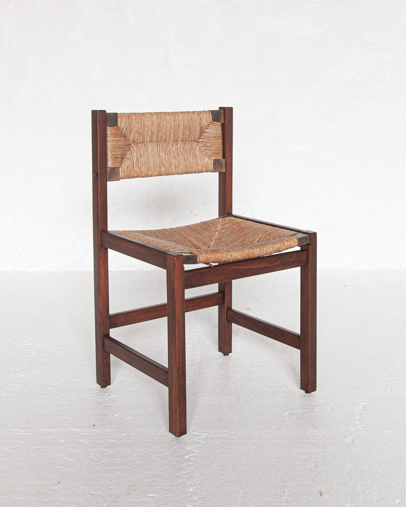 Mid-20th Century Set of Six Brutalist Dining Chairs in Papercoard by Arnold Merckx for Fristho